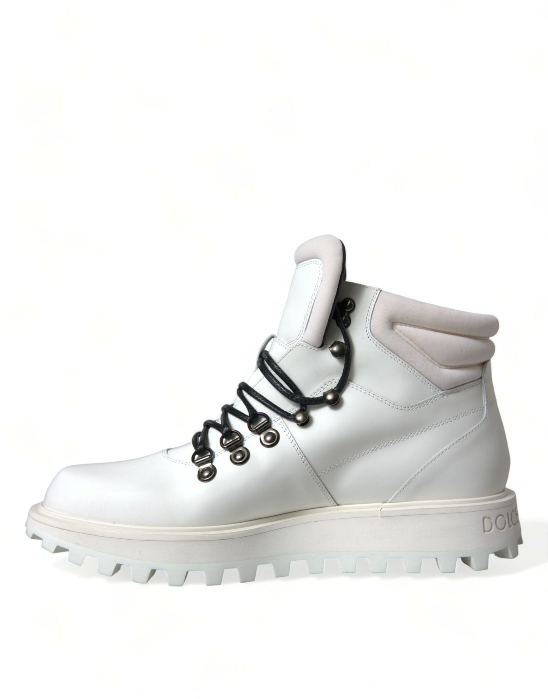 Dolce & Gabbana White Vulcano Trekking Ankle Boots Shoes | Regal Royce