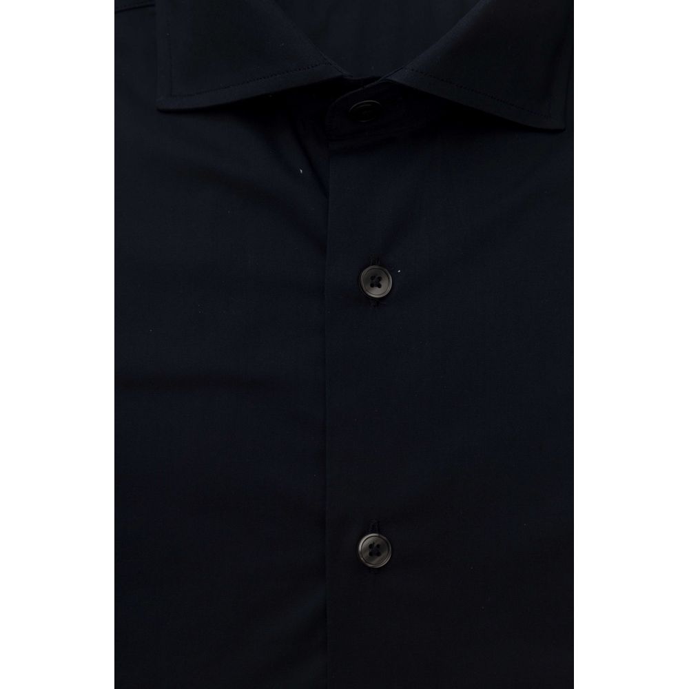 Bagutta Blue Cotton Men's Slim Shirt | Regal Royce