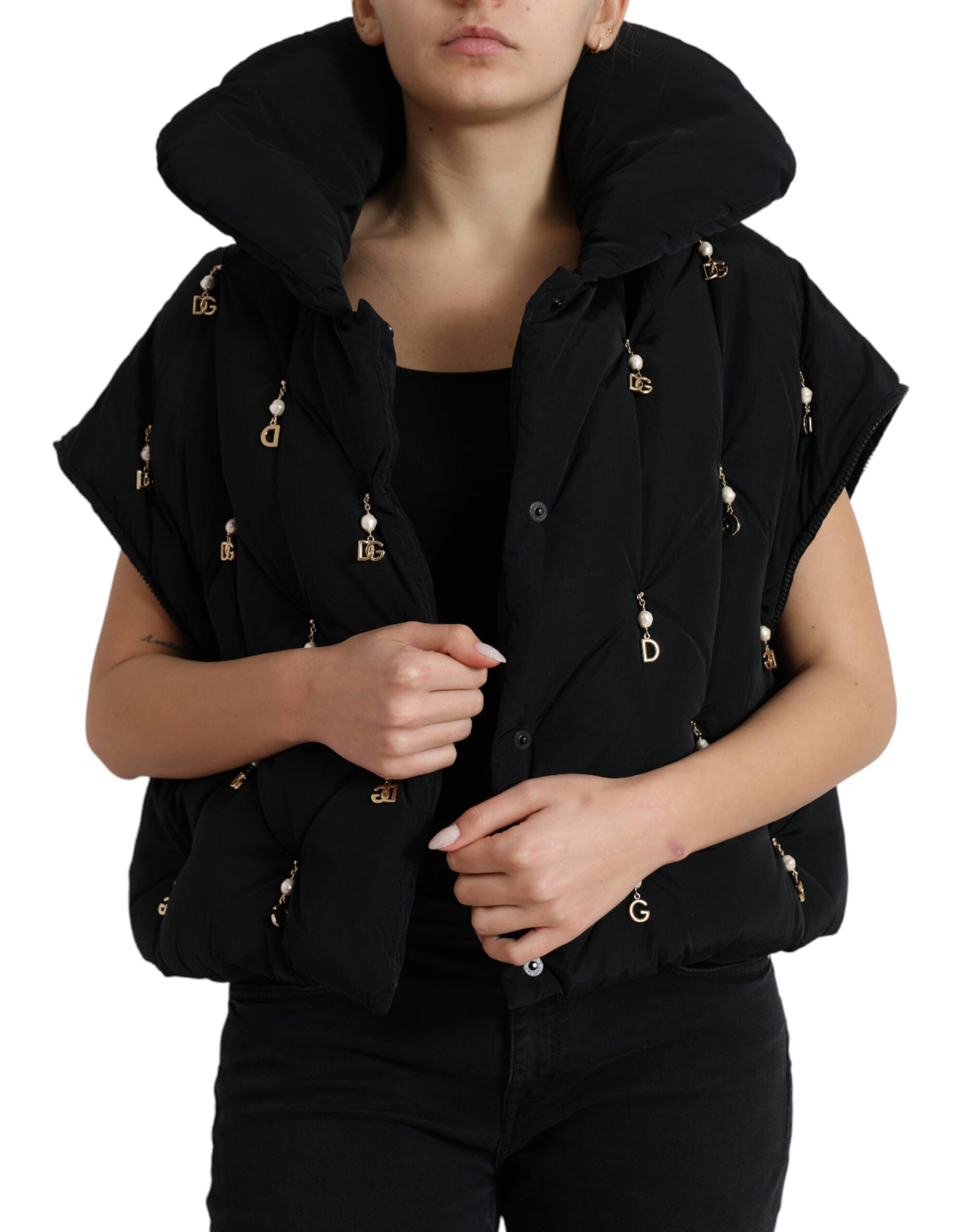 Dolce & Gabbana Black Embellished Quilted Shell Bomber Jacket | Regal Royce