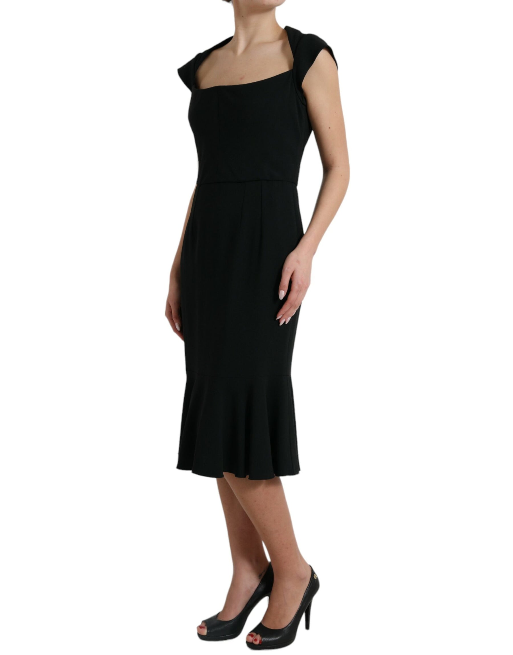 Dolce & Gabbana Black Cady Viscose Sleeveless Dress | Regal Royce