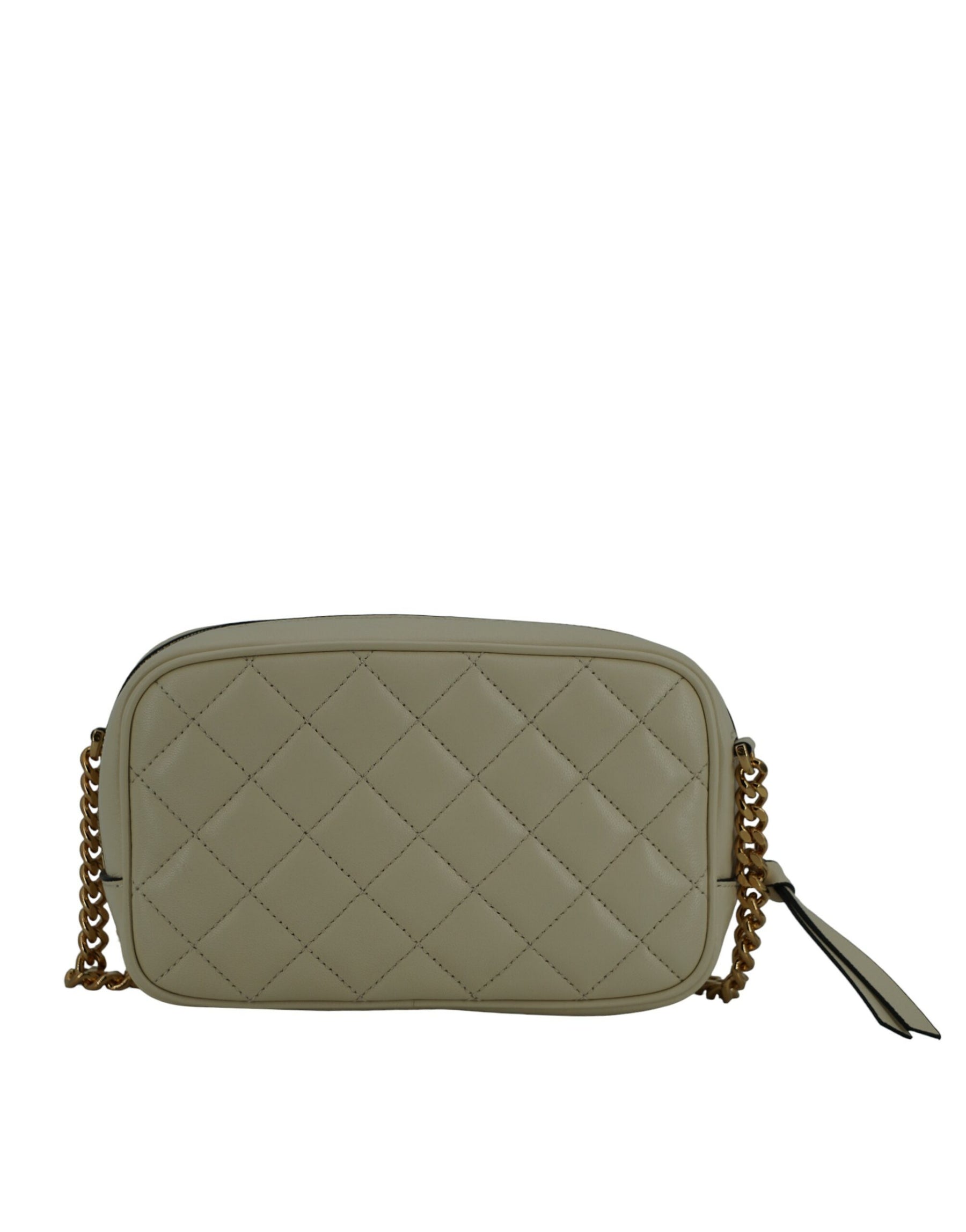 Versace White Lamb Leather Small Camera Crossbody Bag | Regal Royce