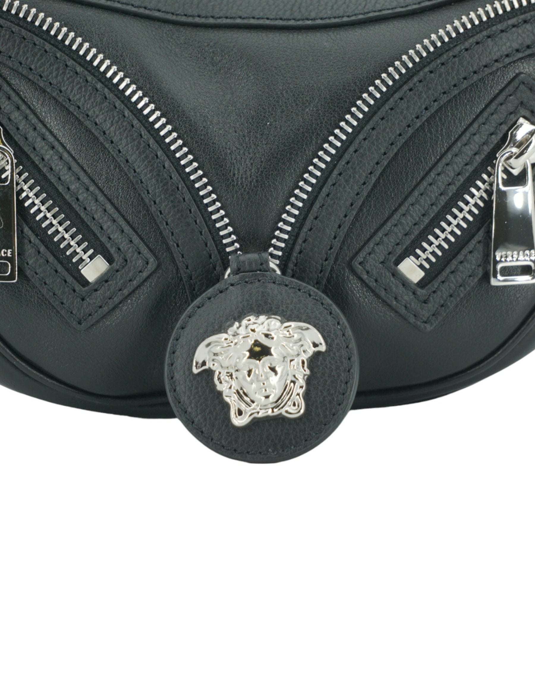 Versace Black Calf Leather Hobo Mini Shoulder Bag | Regal Royce