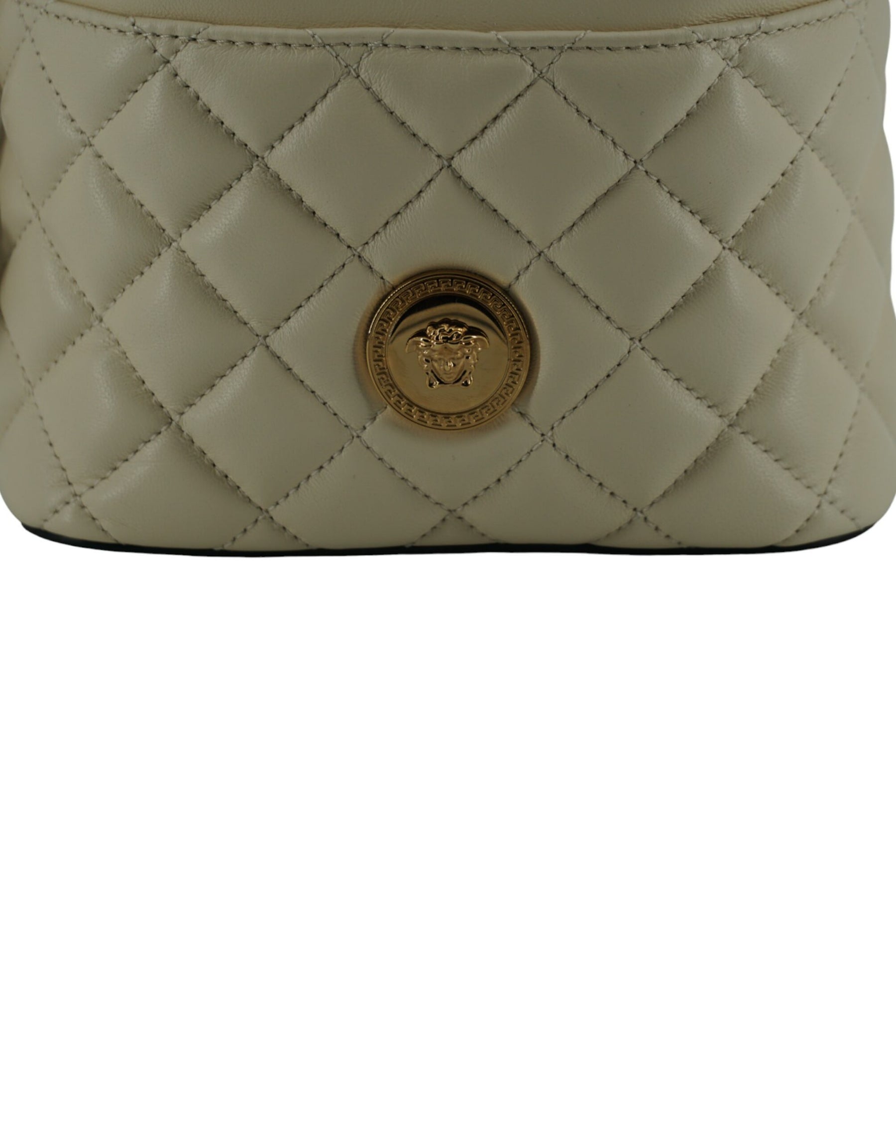 Versace White Lamb Leather Small Bucket Shoulder Bag | Regal Royce