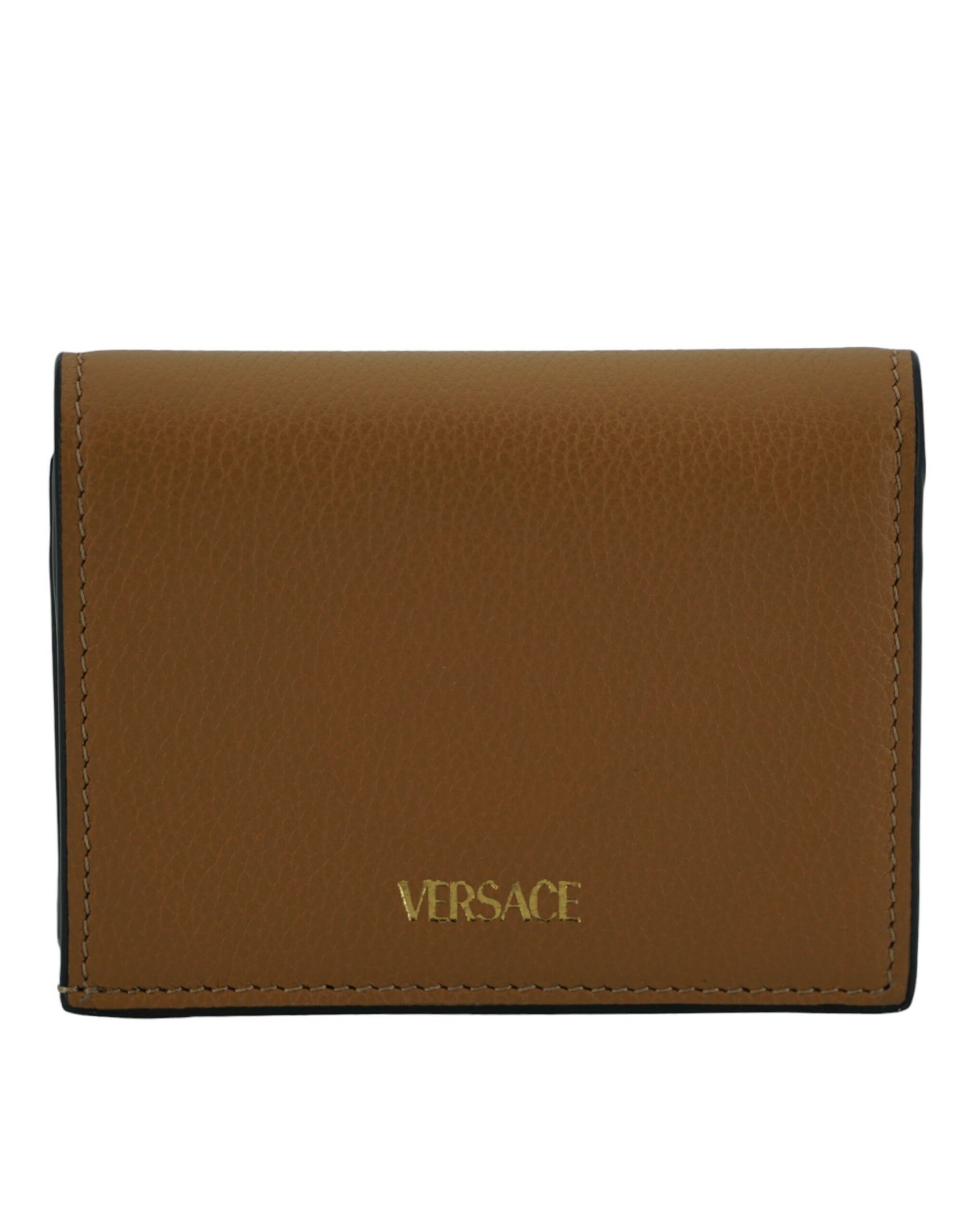 Versace Brown Calf Leather Compact Wallet | Regal Royce