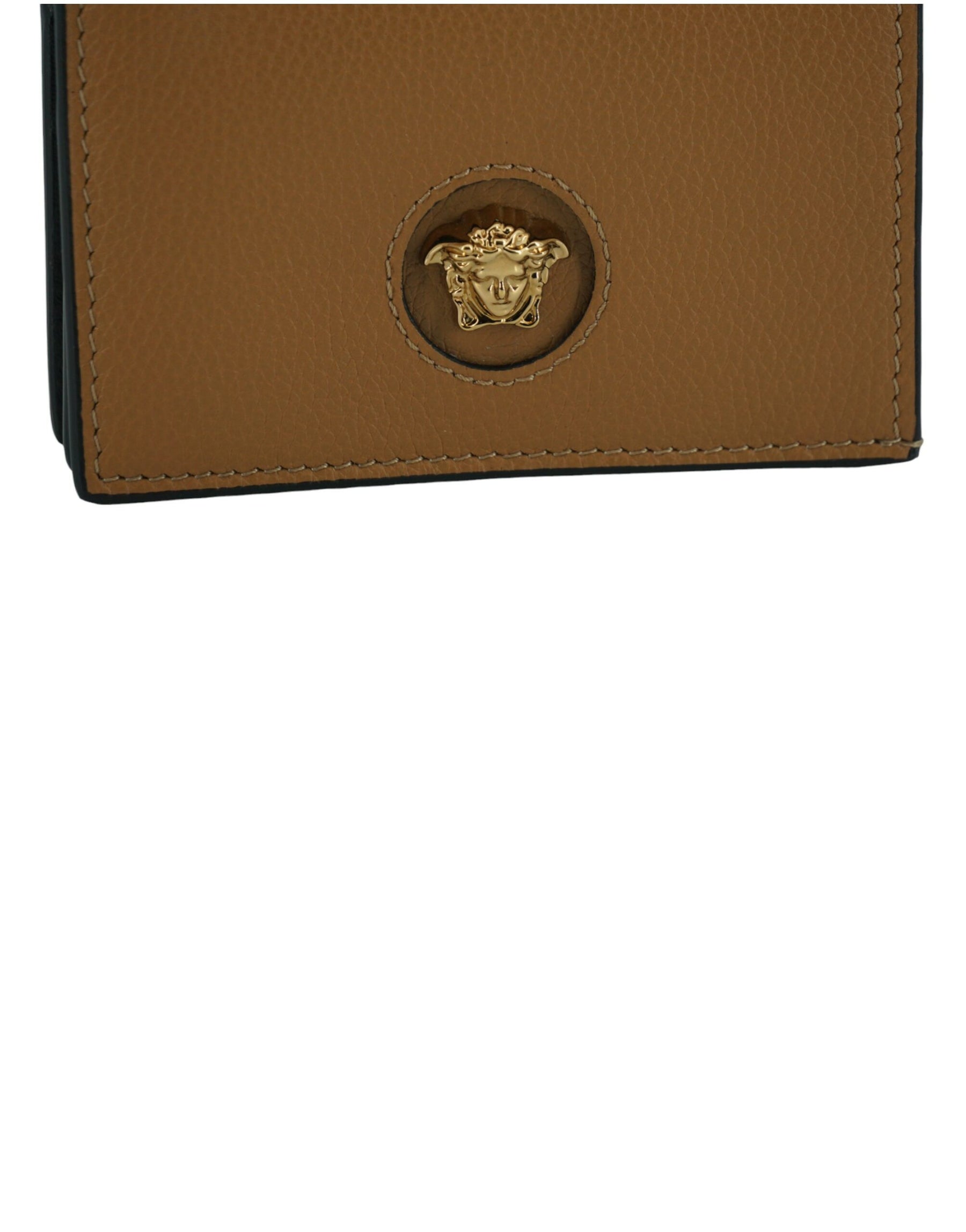 Versace Brown Calf Leather Compact Wallet | Regal Royce