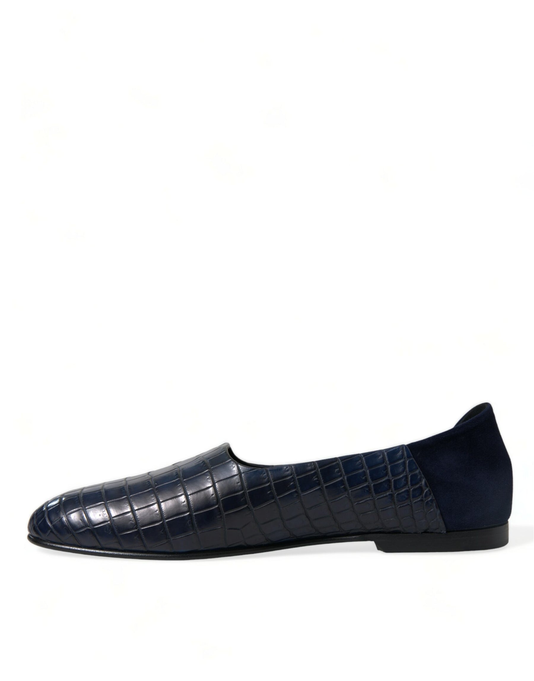 Dolce & Gabbana Blue Crocodile Leather Loafers Slip On Shoes | Regal Royce