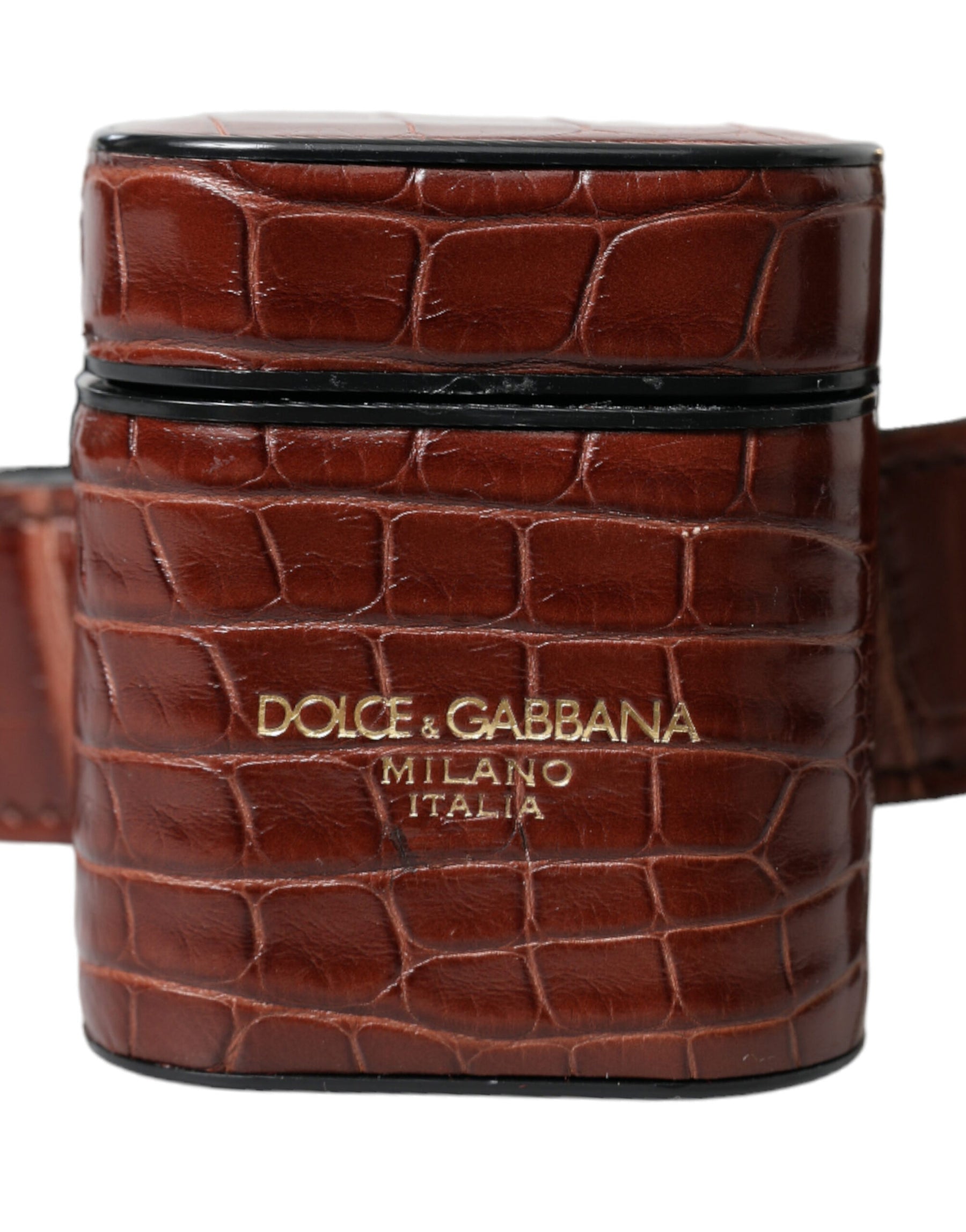 Dolce & Gabbana Brown Alligator Leather Airpods Case Coin Purse Wallet | Regal Royce