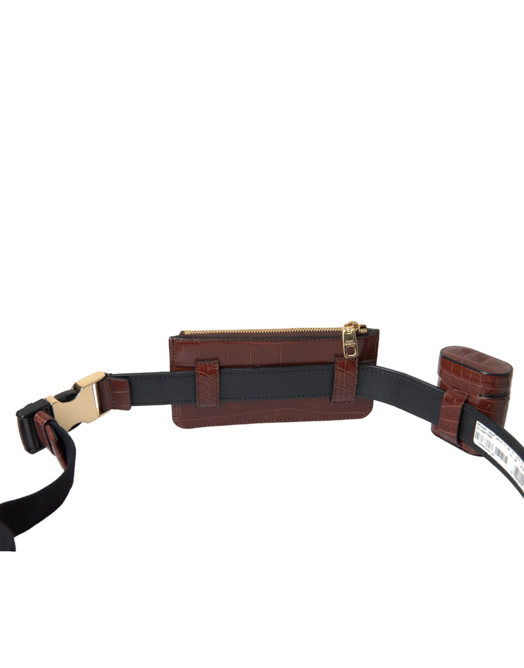 Dolce & Gabbana Brown Alligator Leather Airpods Case Coin Purse Wallet | Regal Royce