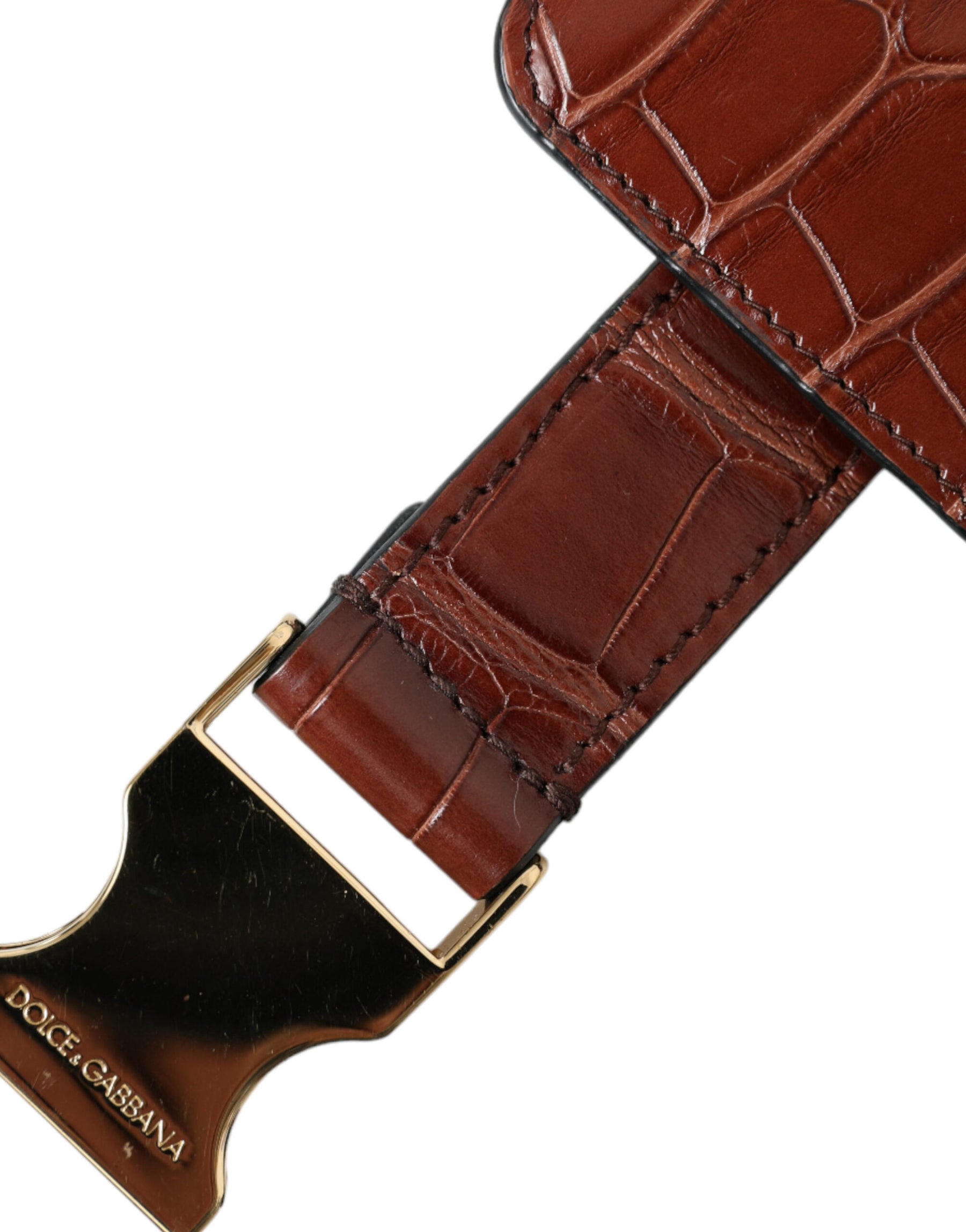 Dolce & Gabbana Brown Alligator Leather Airpods Case Coin Purse Wallet | Regal Royce