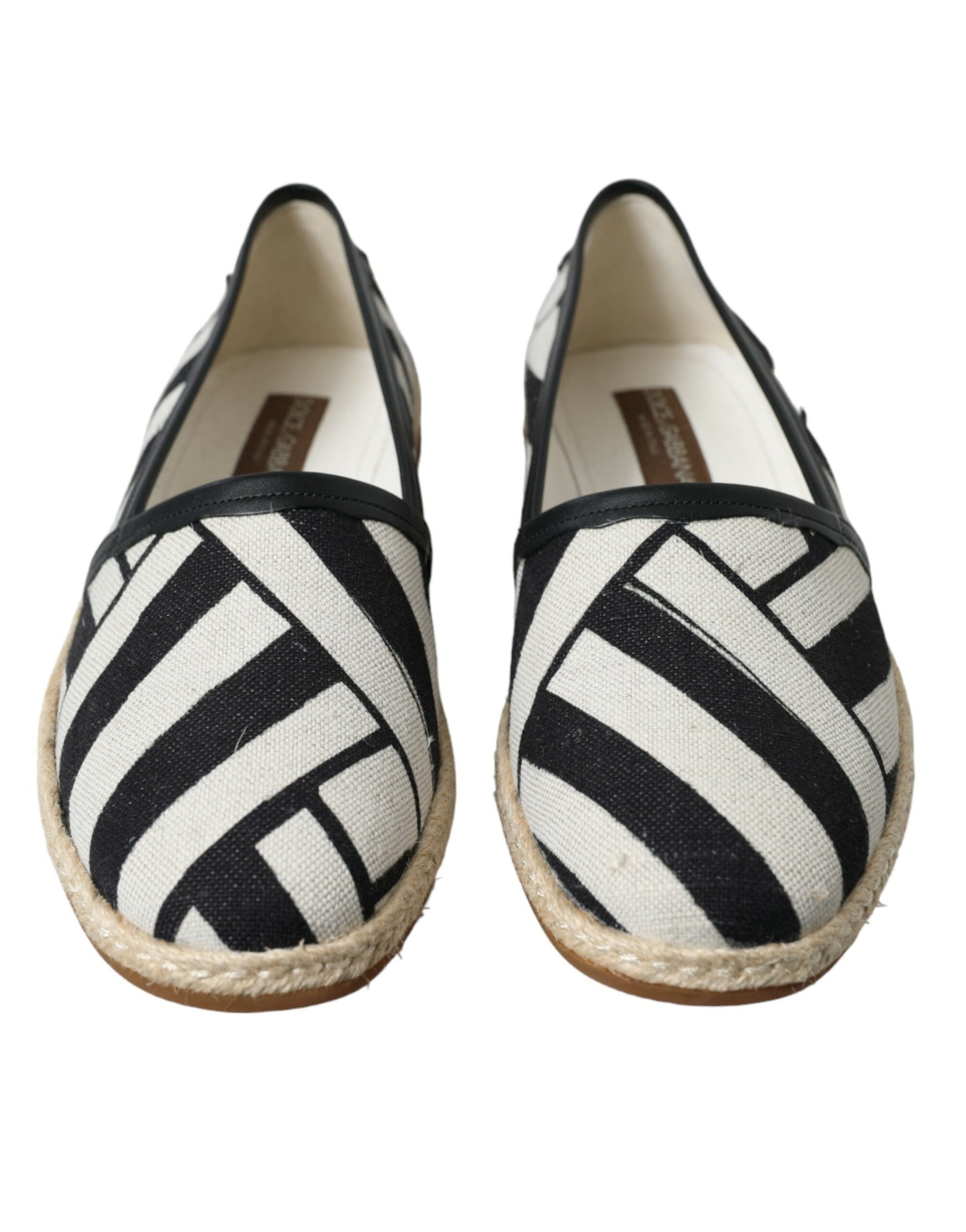 Dolce & Gabbana Beige Black Striped Canvas Espadrilles MONDELLO Shoes | Regal Royce