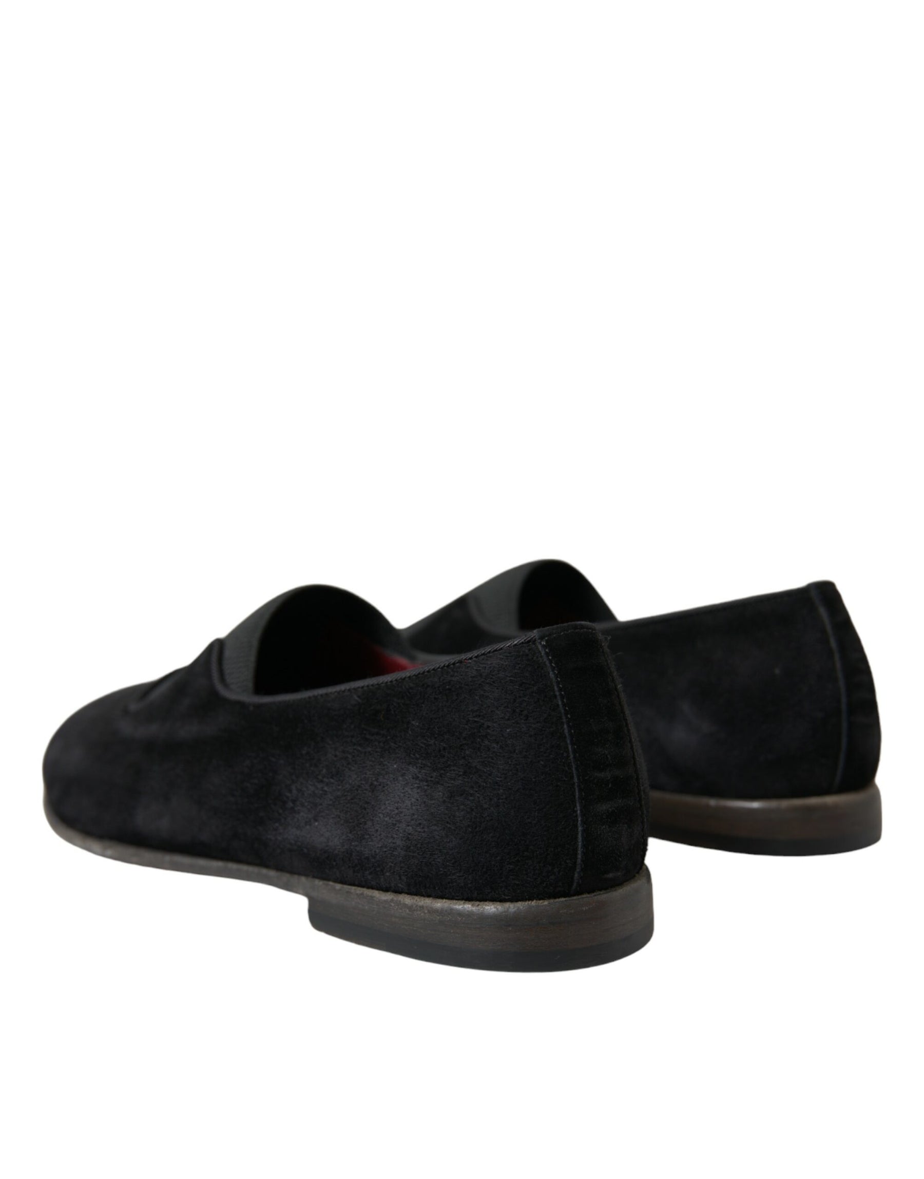 Dolce & Gabbana Black RUNWAY Velour AMALFI Loafers Shoes | Regal Royce