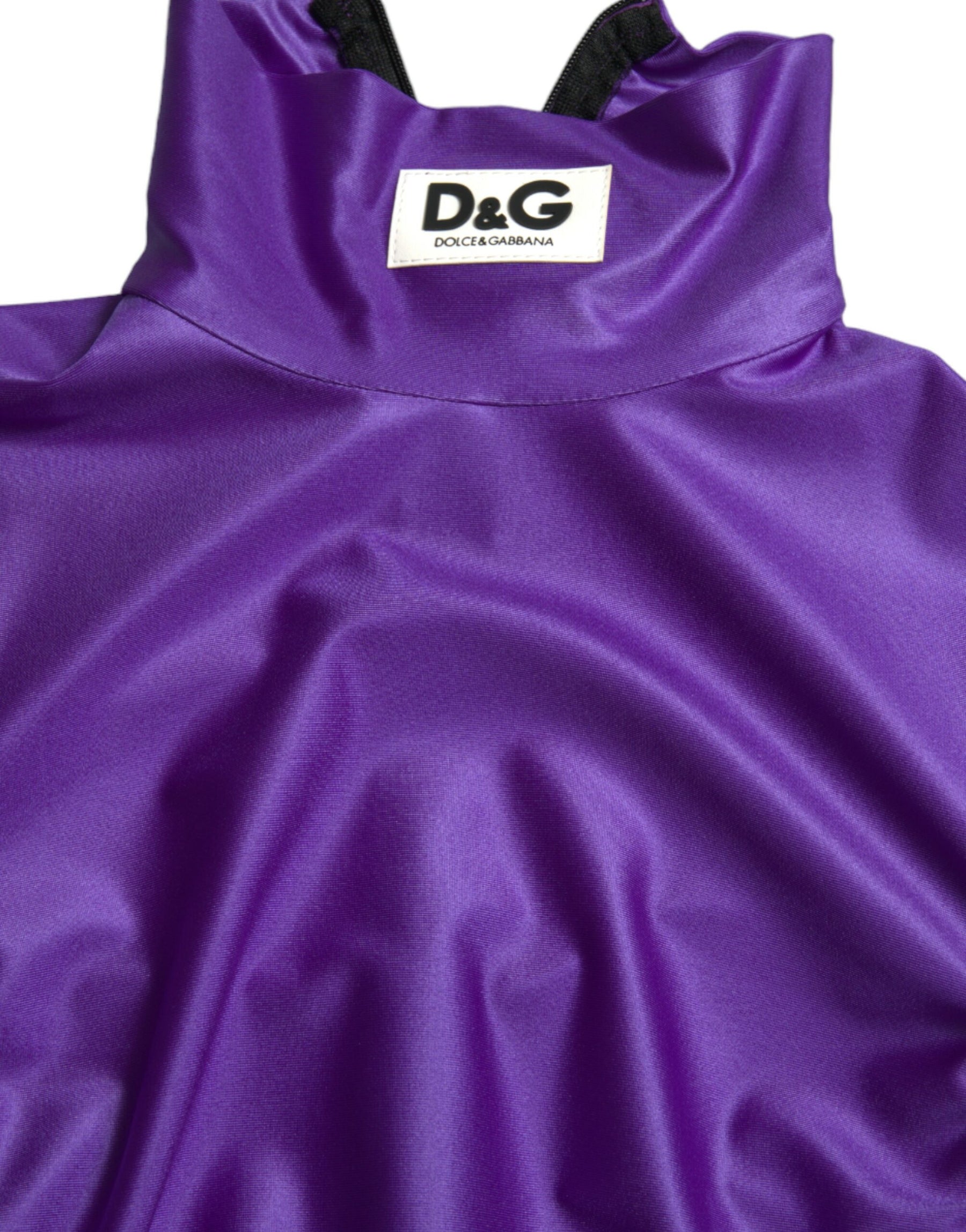 Dolce & Gabbana Purple Nylon Stretch Slim Long Sleeves Top | Regal Royce