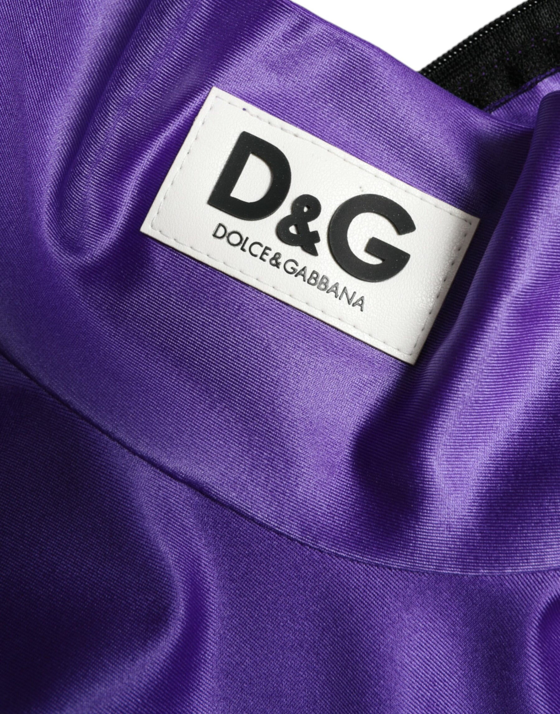 Dolce & Gabbana Purple Nylon Stretch Slim Long Sleeves Top | Regal Royce