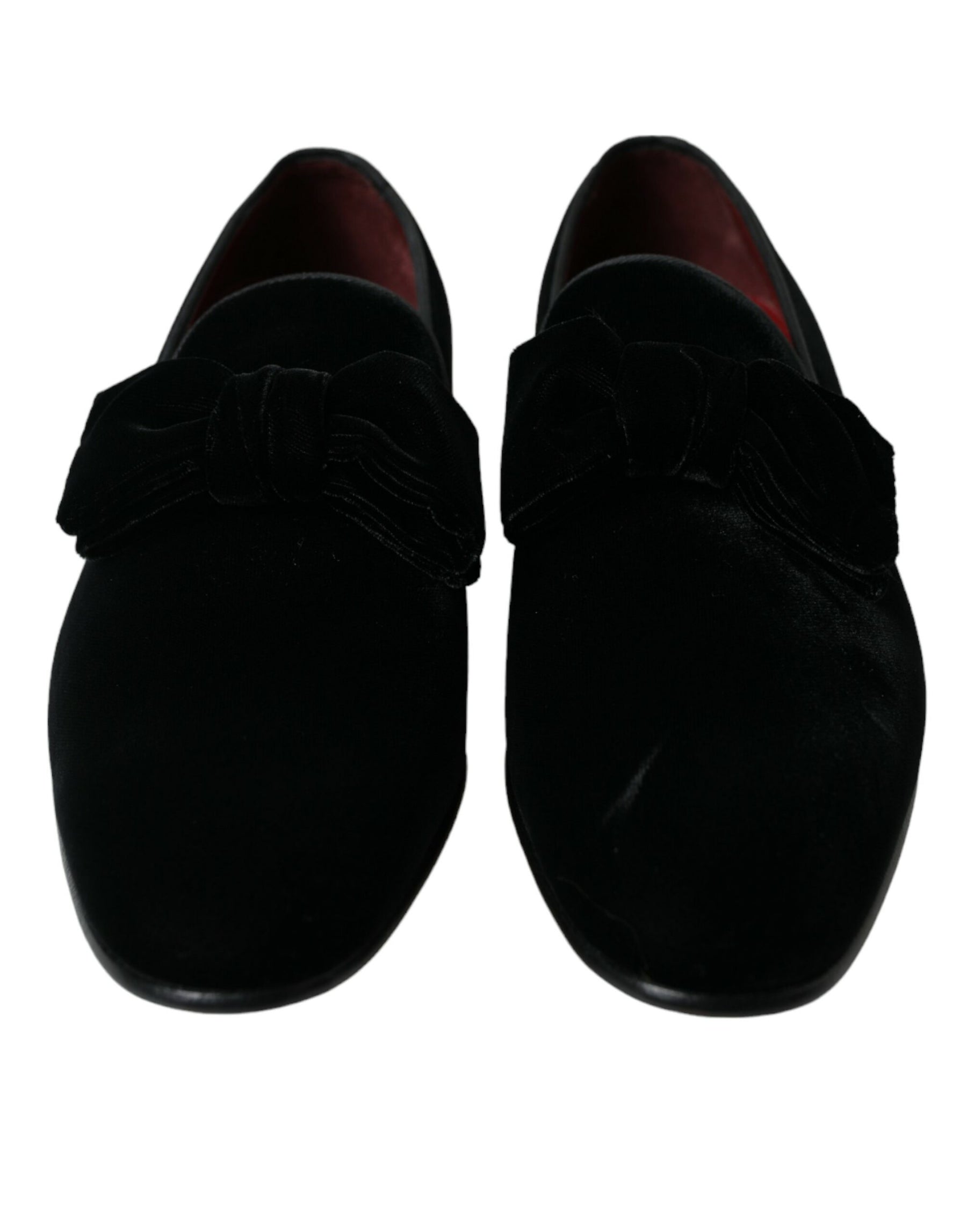 Dolce & Gabbana Black Velvet Loafers Formal Dress Shoes | Regal Royce