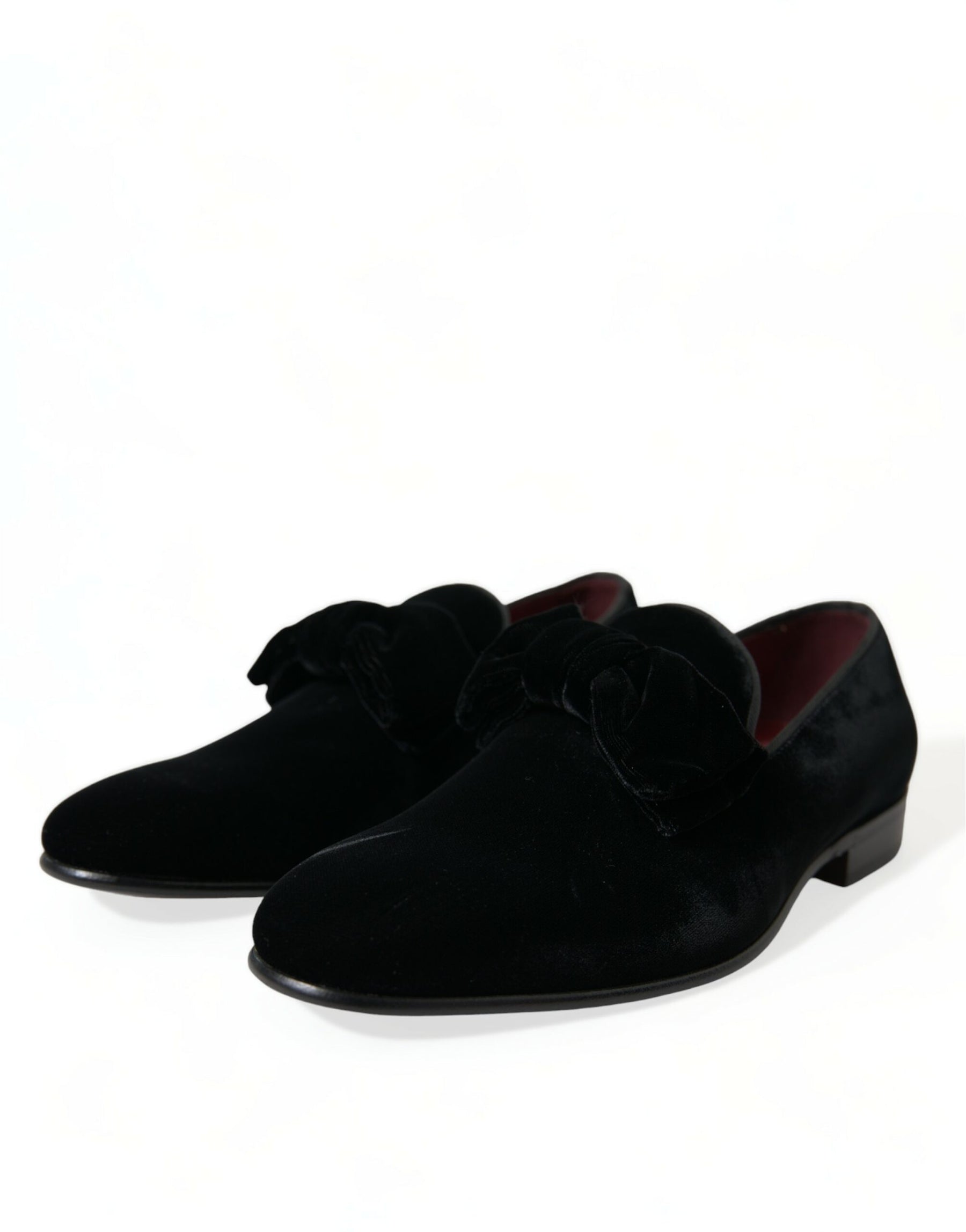 Dolce & Gabbana Black Velvet Loafers Formal Dress Shoes | Regal Royce