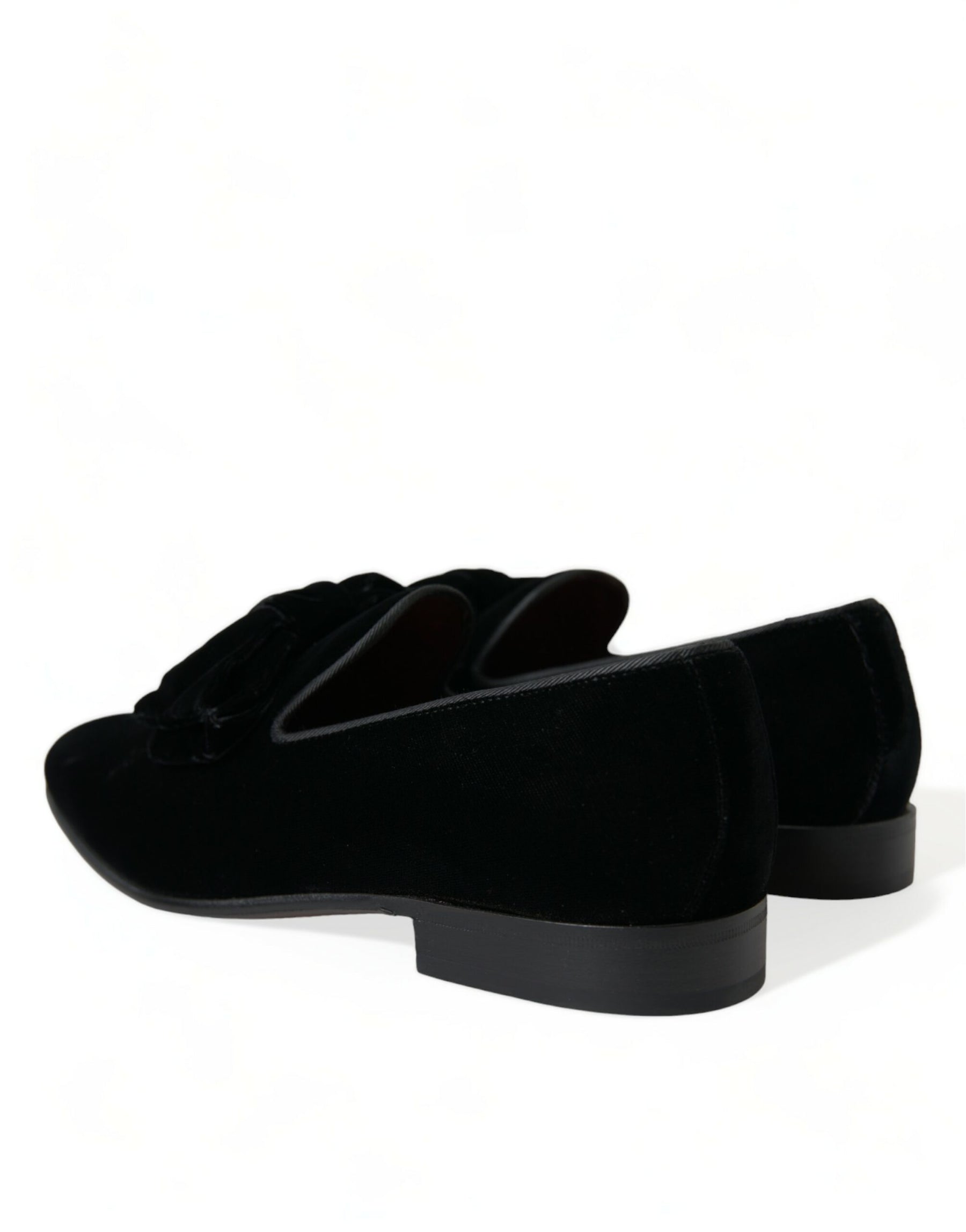 Dolce & Gabbana Black Velvet Loafers Formal Dress Shoes | Regal Royce