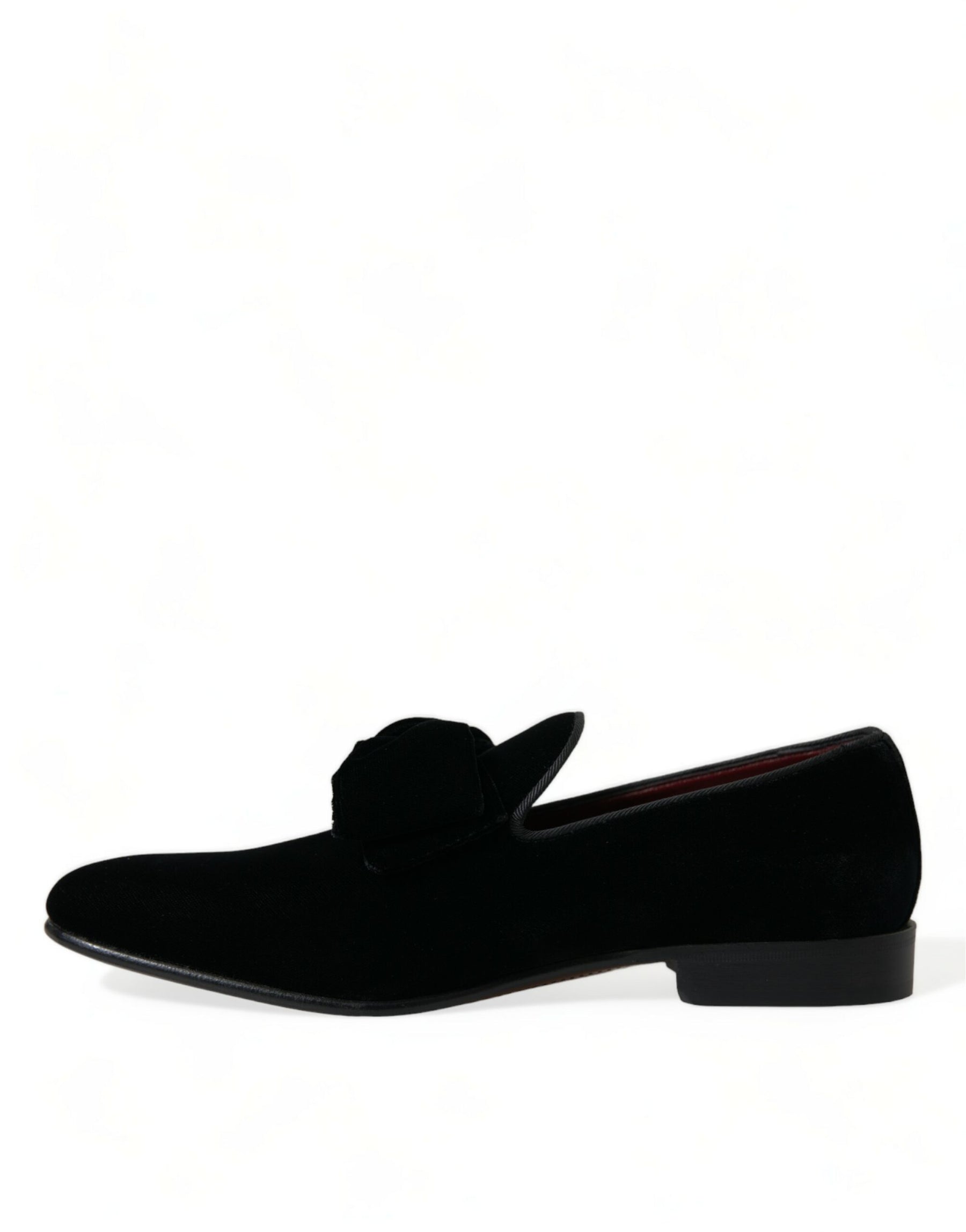 Dolce & Gabbana Black Velvet Loafers Formal Dress Shoes | Regal Royce