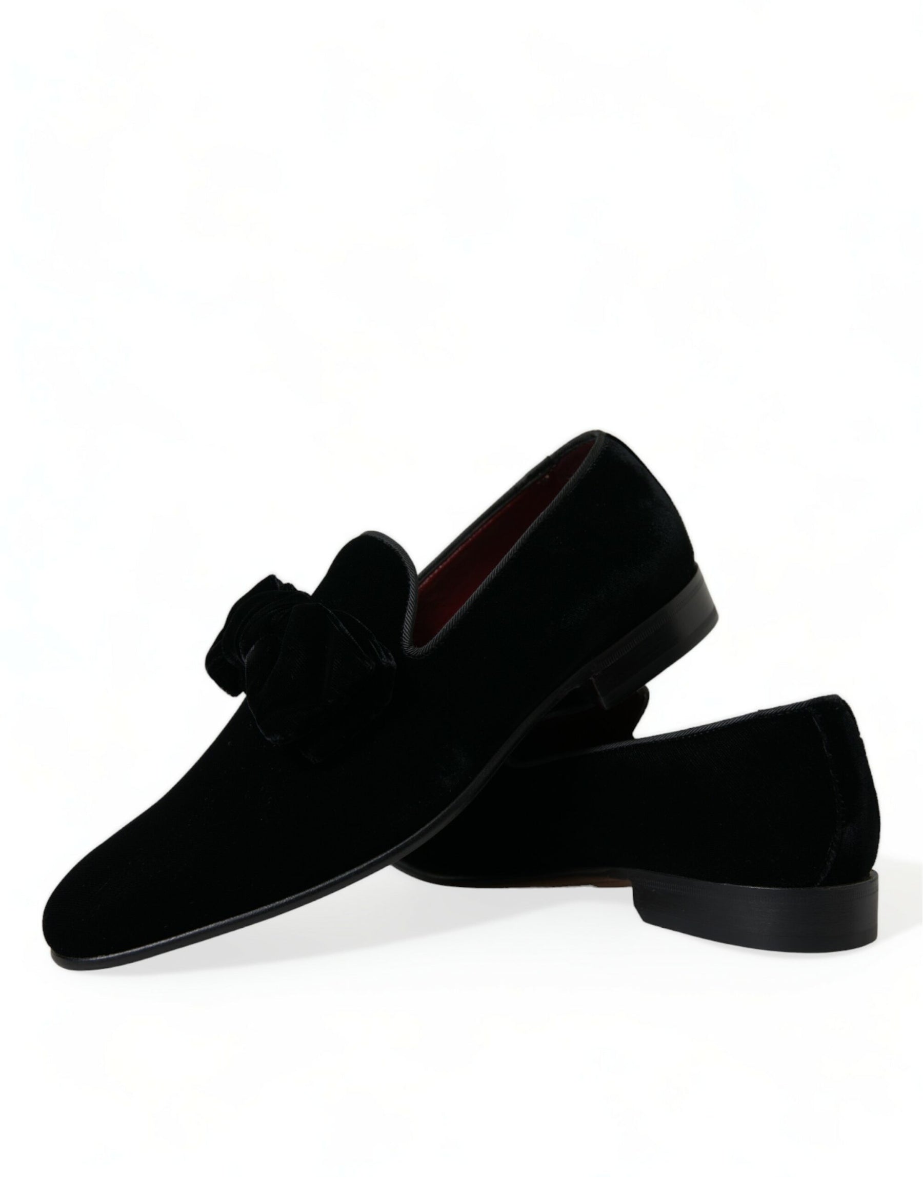Dolce & Gabbana Black Velvet Loafers Formal Dress Shoes | Regal Royce