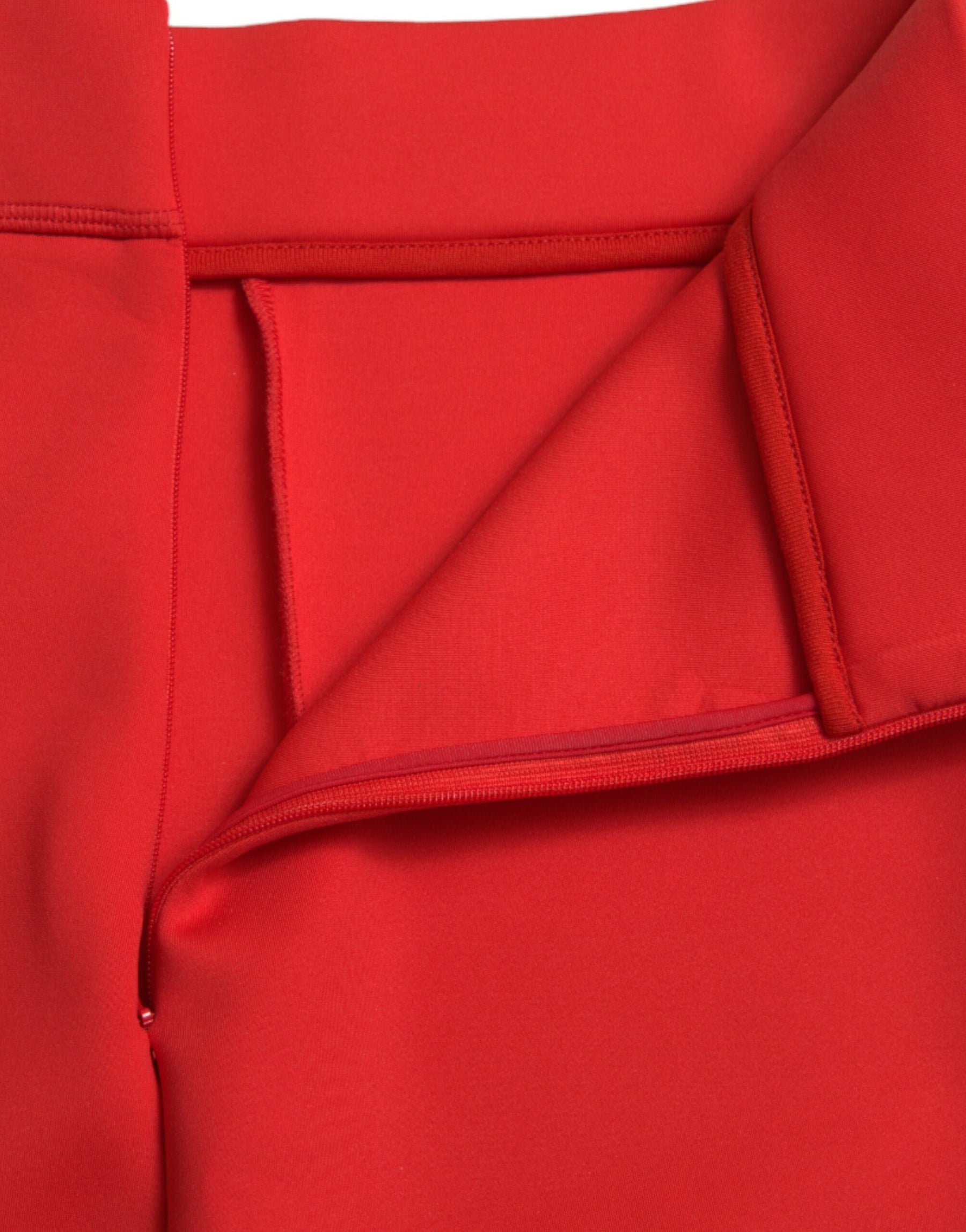 Dolce & Gabbana Red Nylon Stretch Slim Leggings Pants | Regal Royce