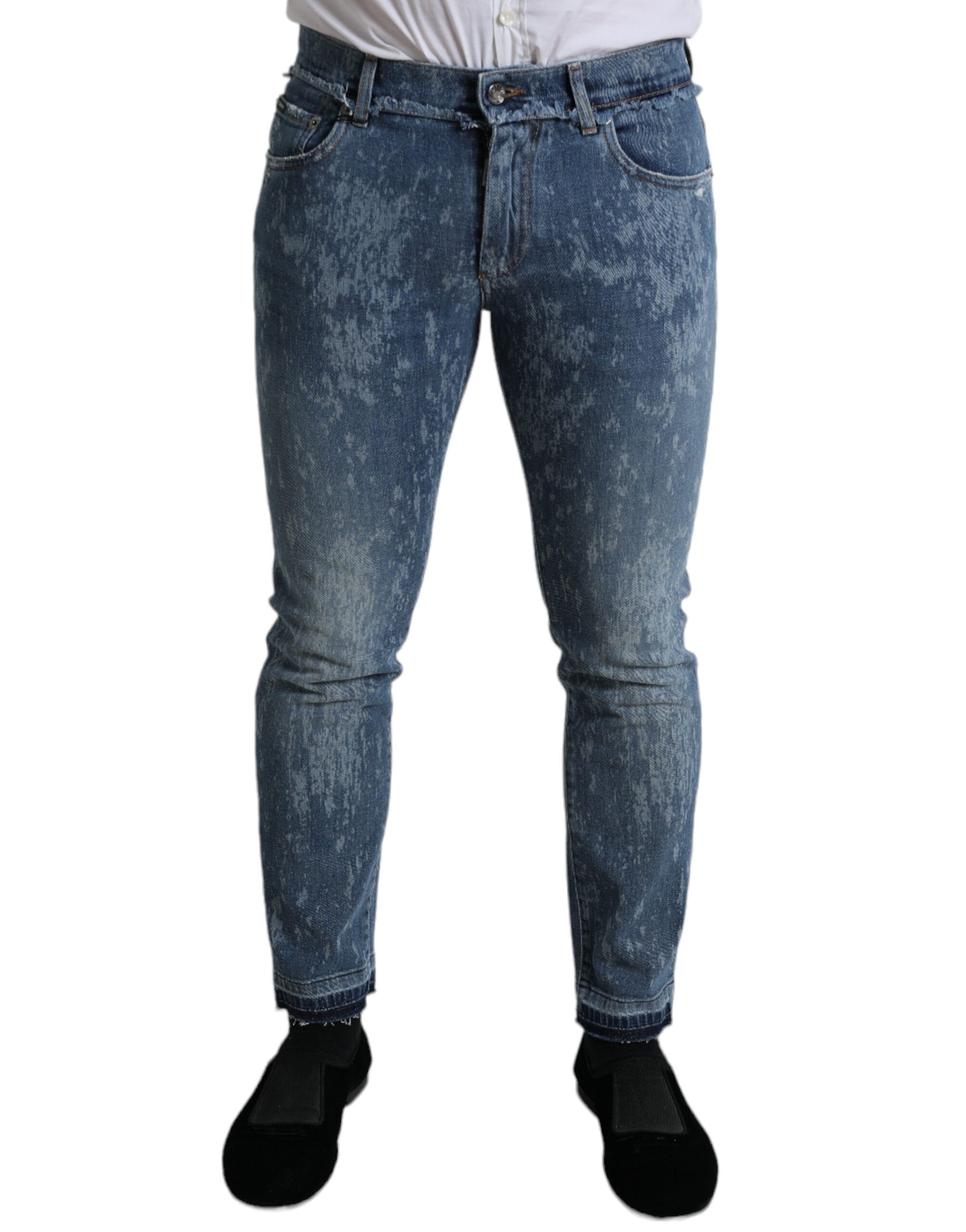 Dolce & Gabbana Blue Washed Skinny Cotton Stretch Denim Jeans | Regal Royce
