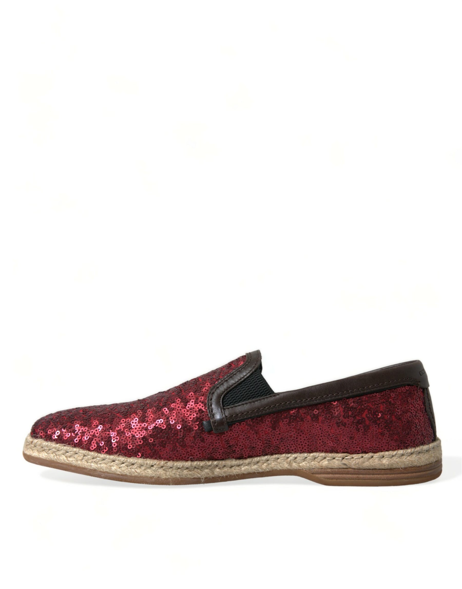 Dolce & Gabbana Red Sequined Loafers Slippers Men Shoes | Regal Royce