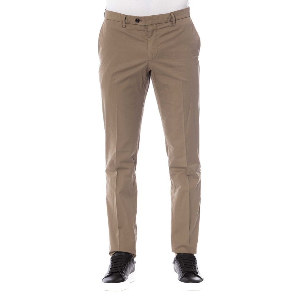 Trussardi Brown Cotton Men Trouser | Regal Royce
