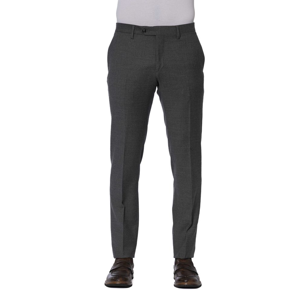 Trussardi Gray Wool Men Trouser | Regal Royce