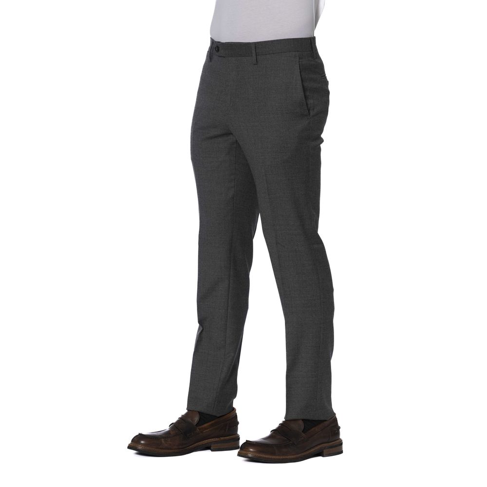 Trussardi Gray Wool Men Trouser | Regal Royce