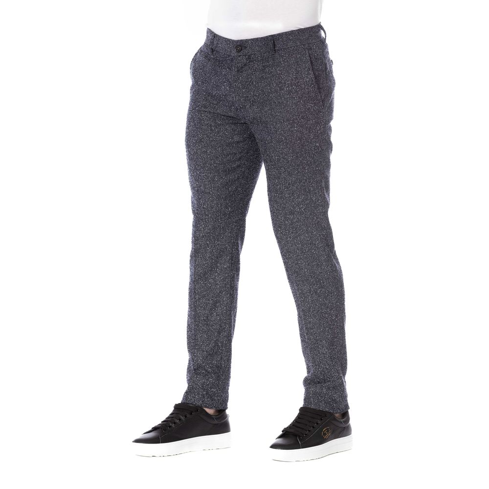 Trussardi Black Cotton Men Pant | Regal Royce