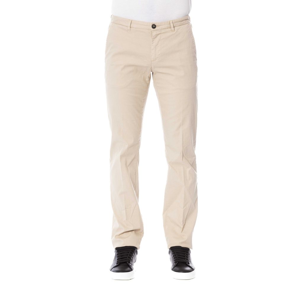 Trussardi Beige Cotton Men Pants | Regal Royce