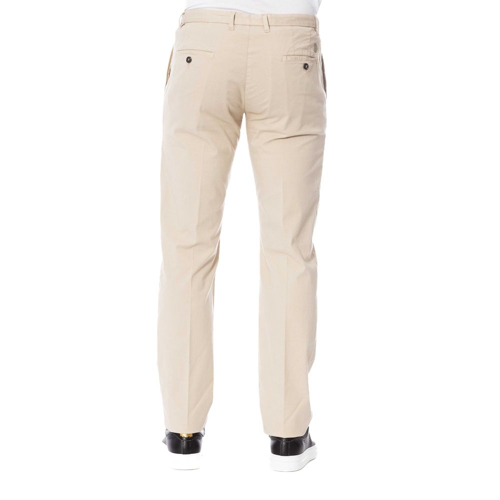 Trussardi Beige Cotton Men Pants | Regal Royce