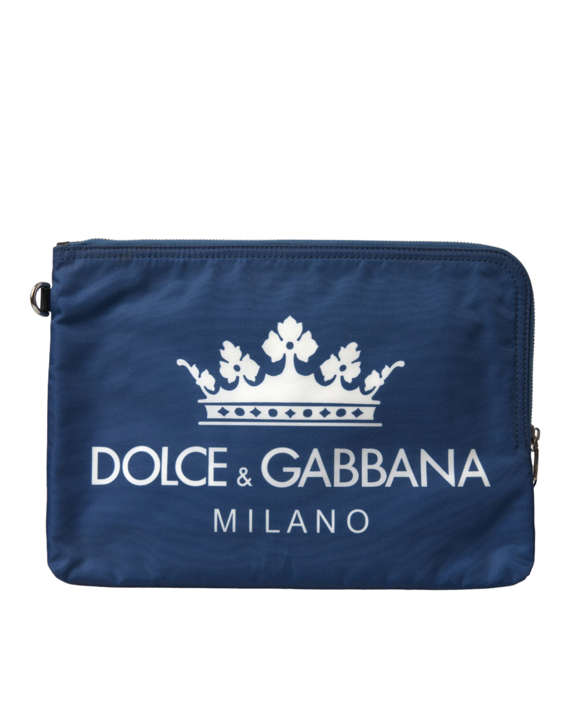 Dolce & Gabbana Blue DG Milano Print Nylon Pouch Clutch Men Bag | Regal Royce