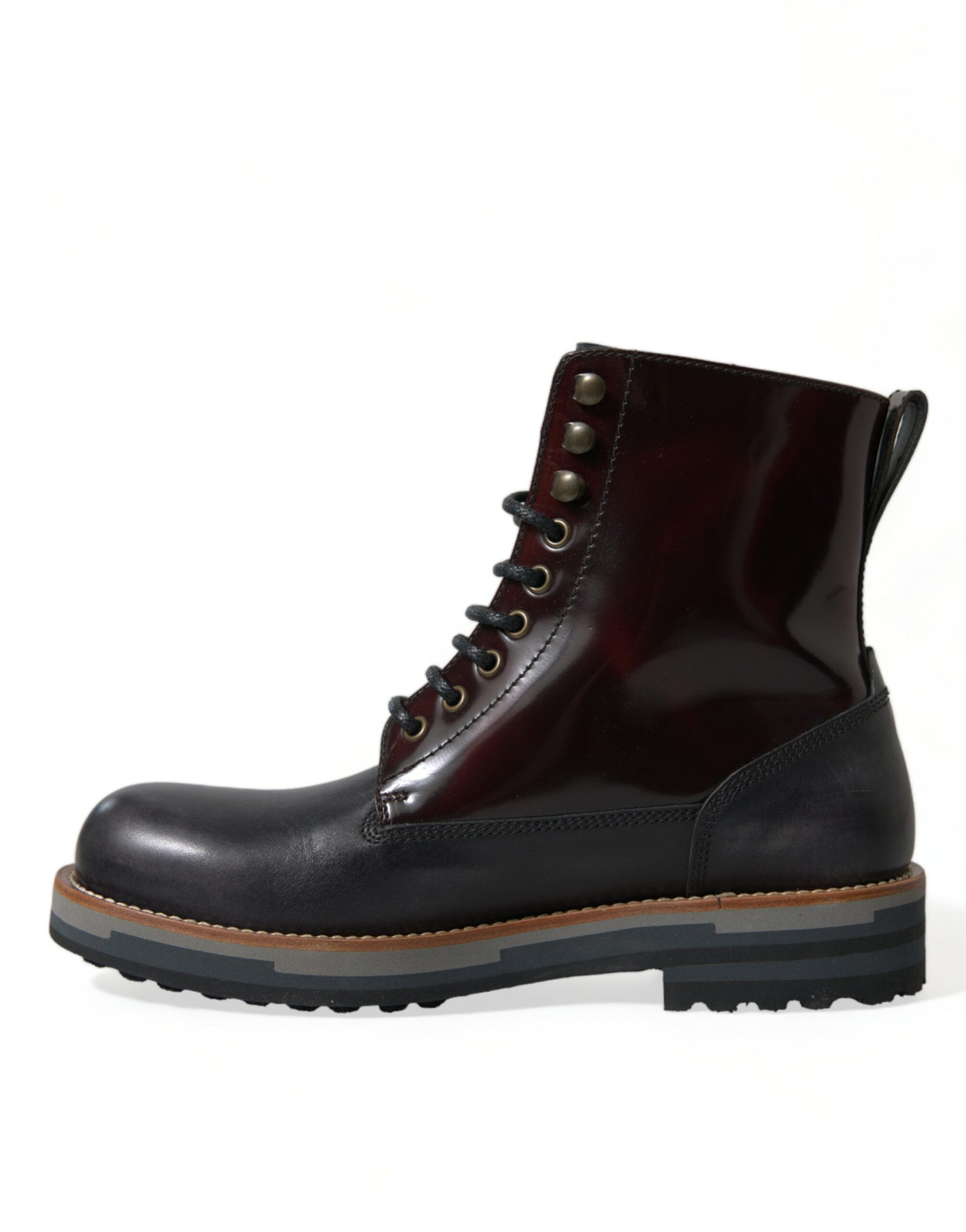 Dolce & Gabbana Black Leather Military Combat Boots Shoes | Regal Royce
