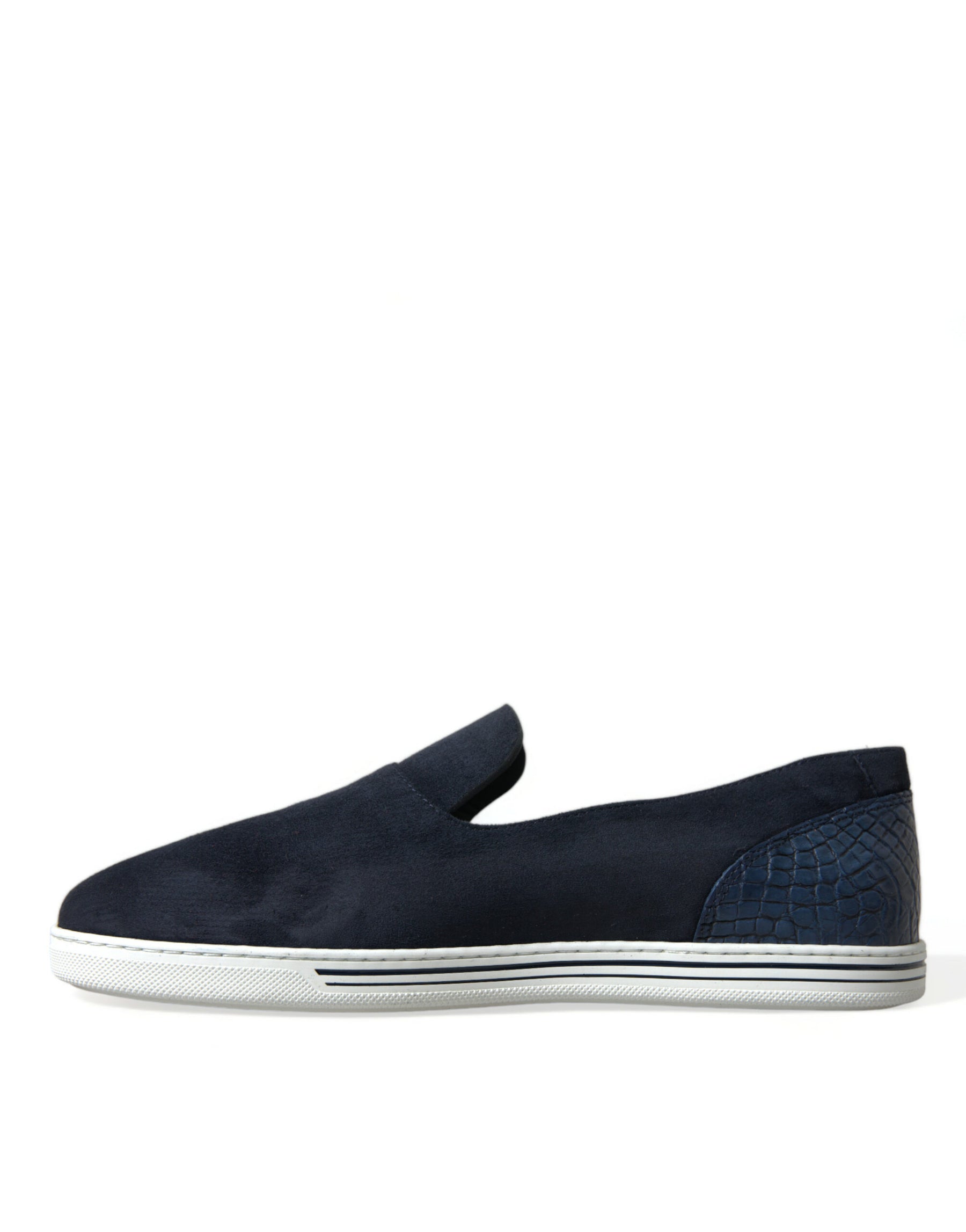 Dolce & Gabbana Blue Suede Caiman Loafers Saint Tropez Shoes | Regal Royce