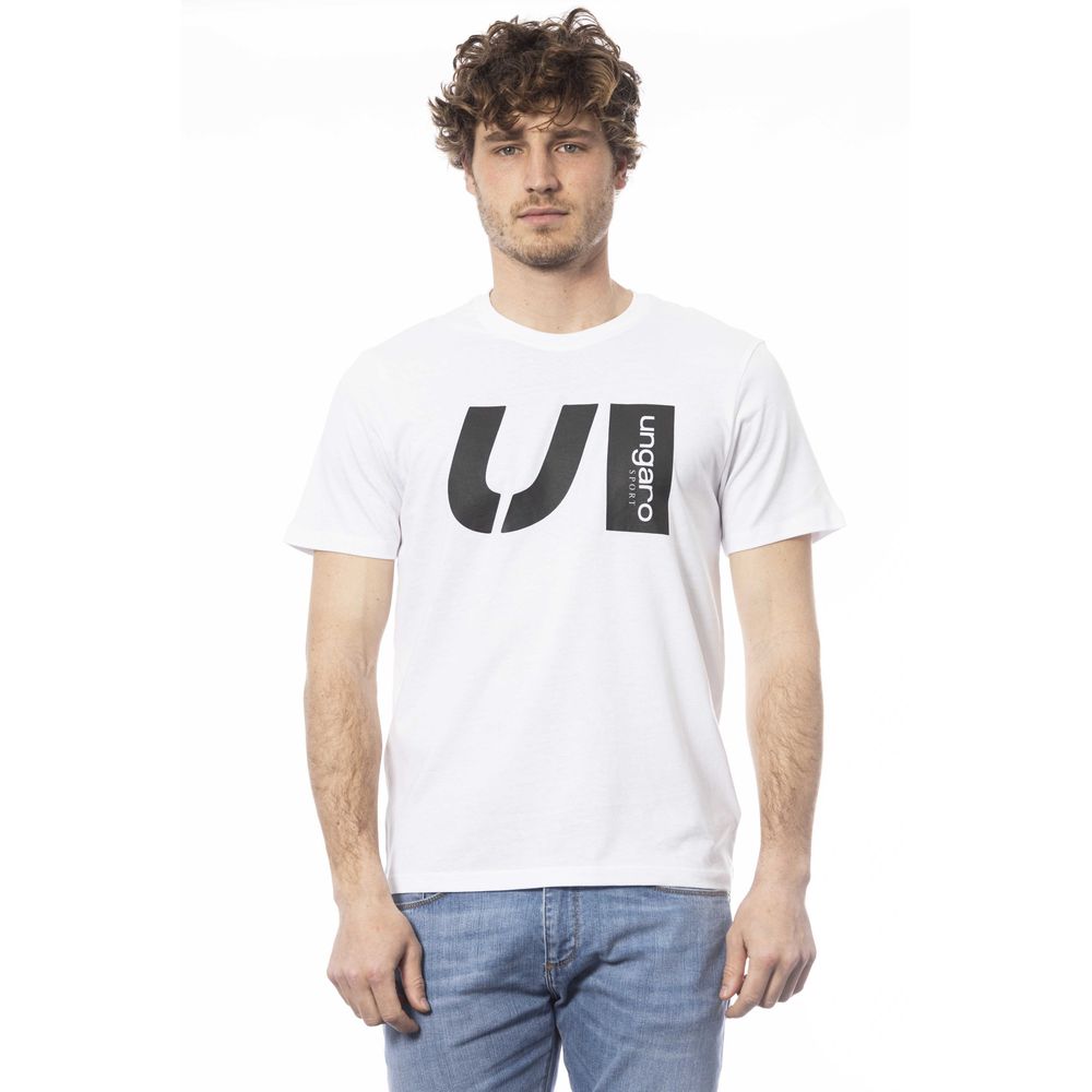 Ungaro Sport White Cotton Men T-Shirt | Regal Royce
