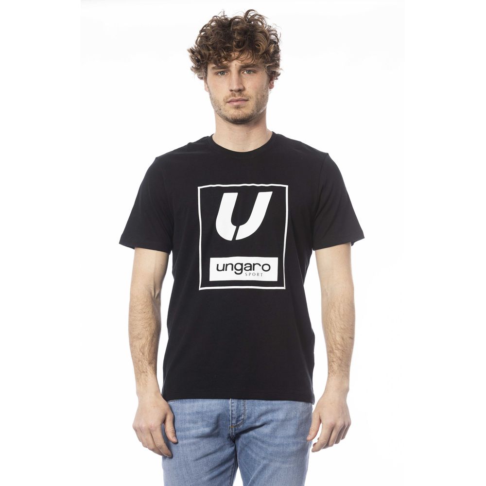 Ungaro Sport Black Cotton Men T-Shirt | Regal Royce