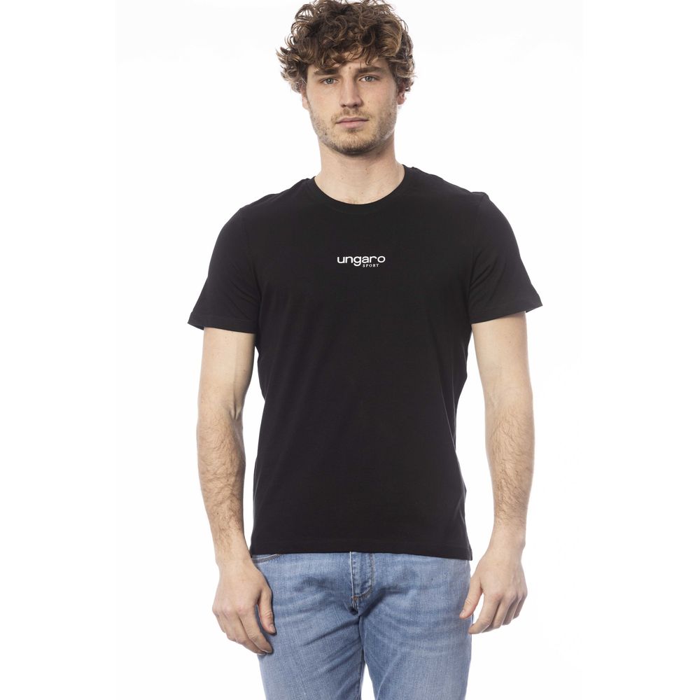 Ungaro Sport Black Cotton Men T-Shirt | Regal Royce