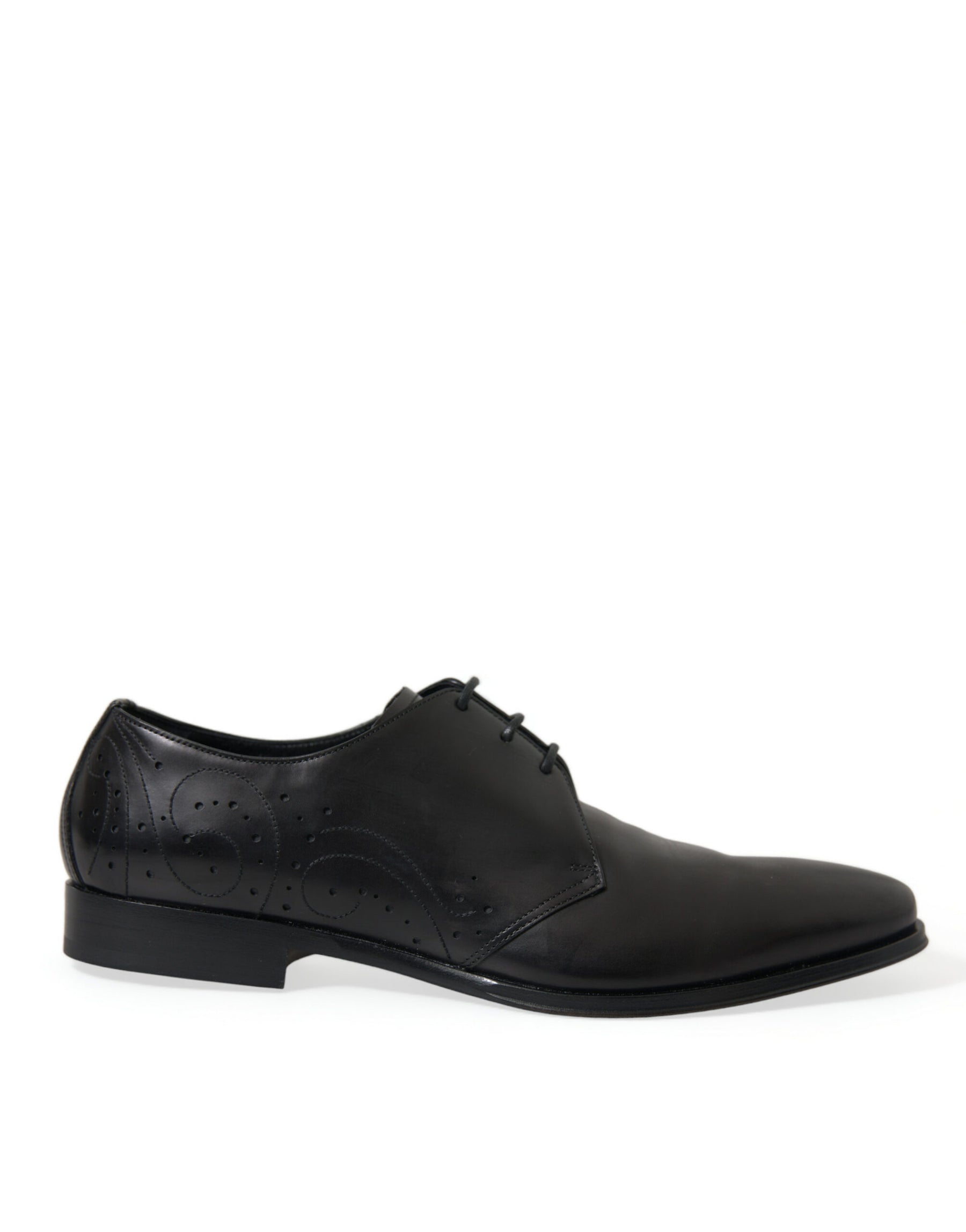 Dolce & Gabbana Black Leather Lace Up Formal Derby Dress Shoes | Regal Royce