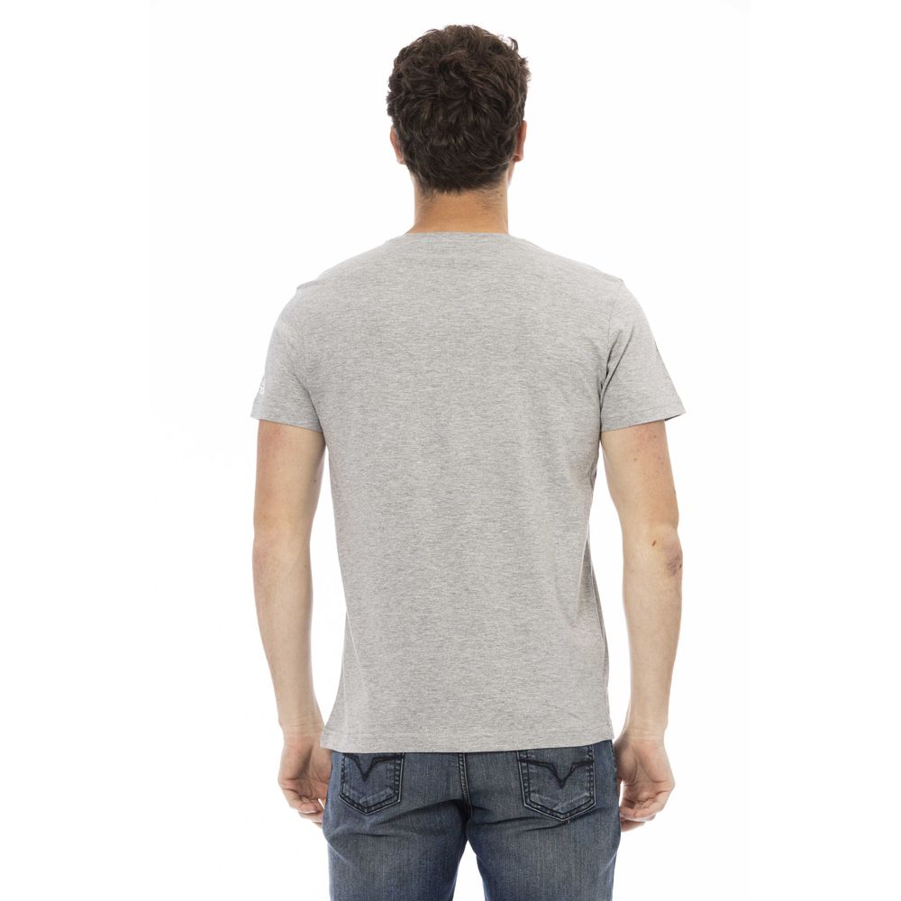 Trussardi Action Gray Cotton Men T-Shirt | Regal Royce