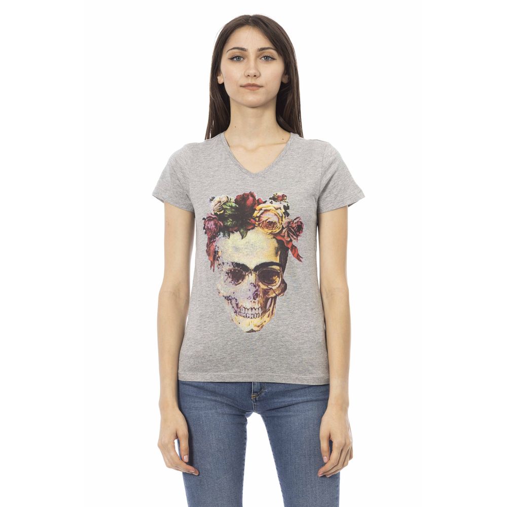Trussardi Action Gray Cotton Women Top | Regal Royce