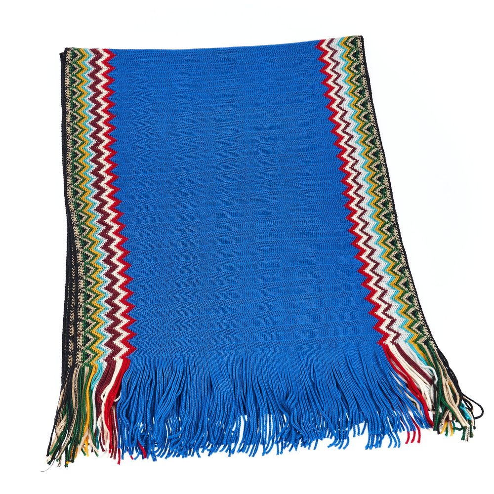 Missoni Blue Wool Men Scarf | Regal Royce