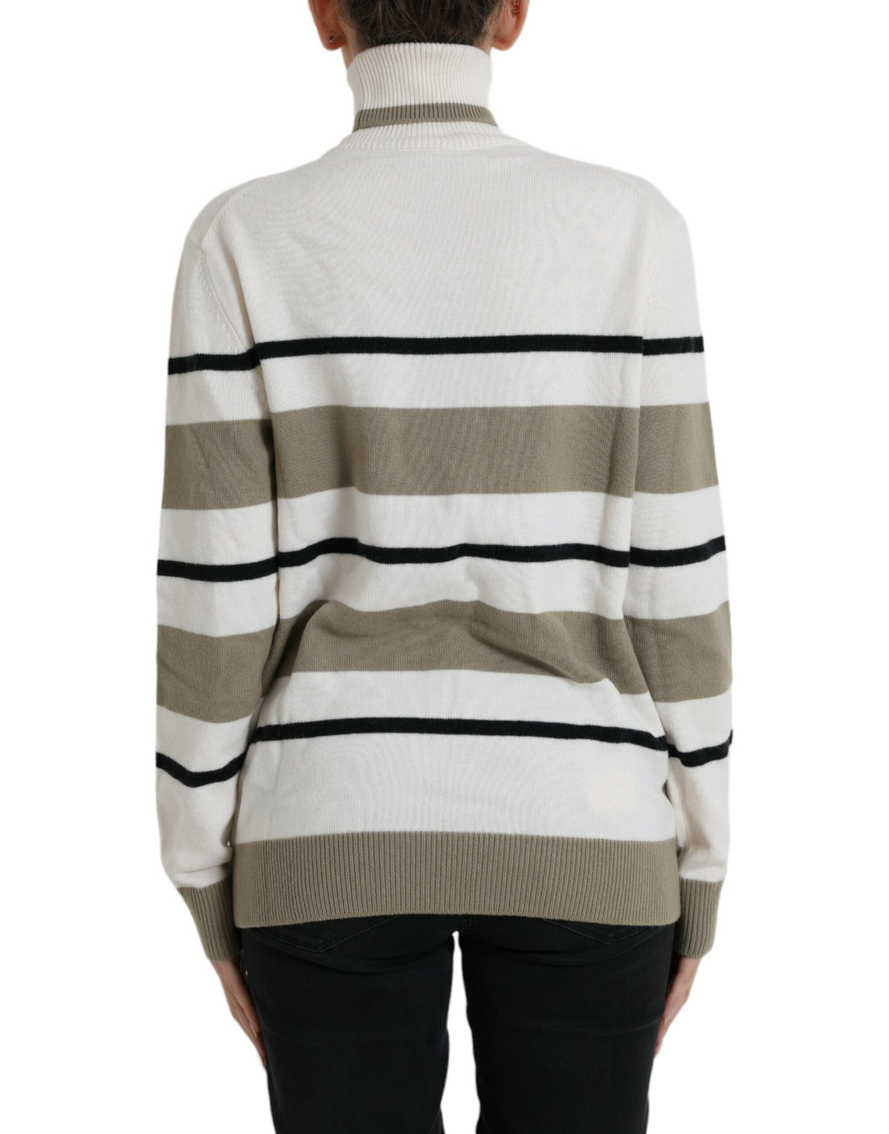 Dolce & Gabbana Multicolor Stripe Wool Logo Pullover Sweater | Regal Royce