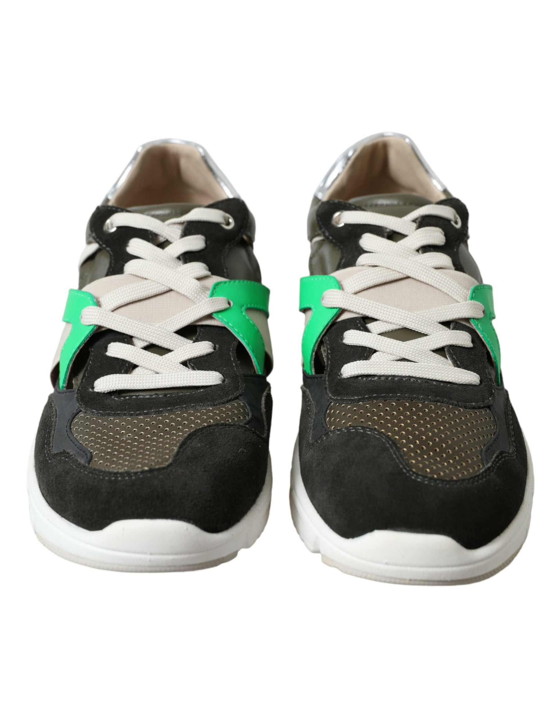 Dolce & Gabbana Multicolor Leather Suede Low Top Sneakers Shoes | Regal Royce