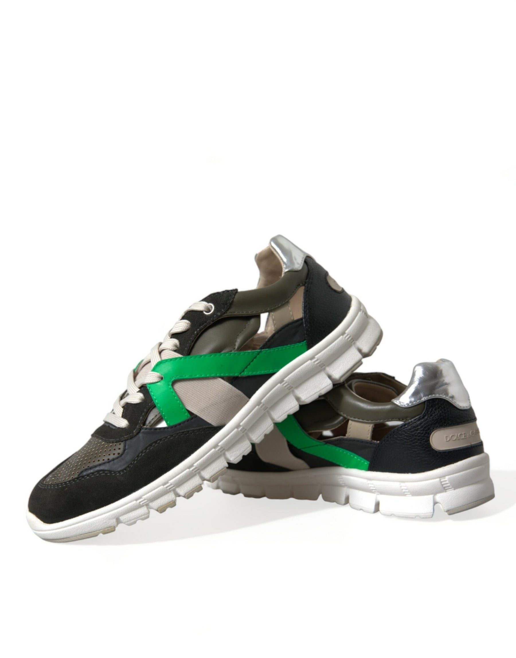 Dolce & Gabbana Multicolor Leather Suede Low Top Sneakers Shoes | Regal Royce