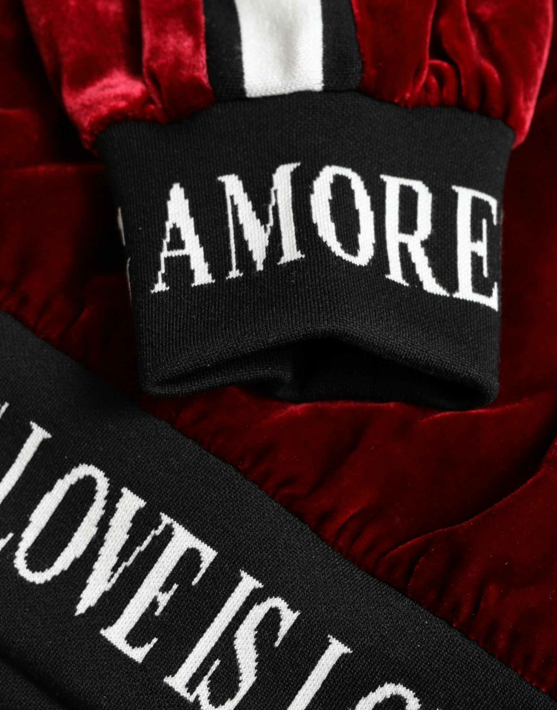 Dolce & Gabbana Bordeaux Velvet Round Neck Pullover Sweater | Regal Royce