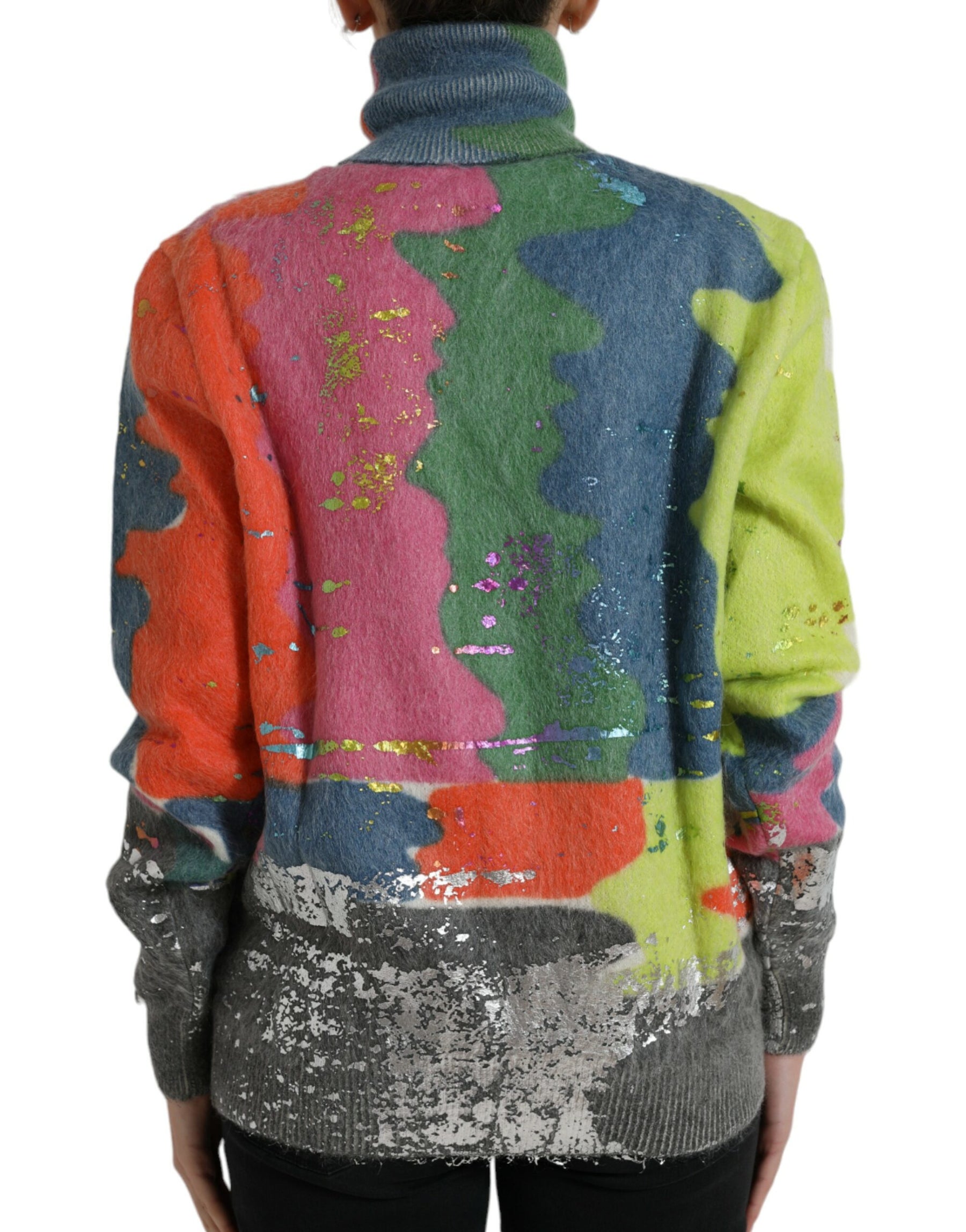Dolce & Gabbana Multicolor Mohair Turtleneck Pullover Sweater | Regal Royce