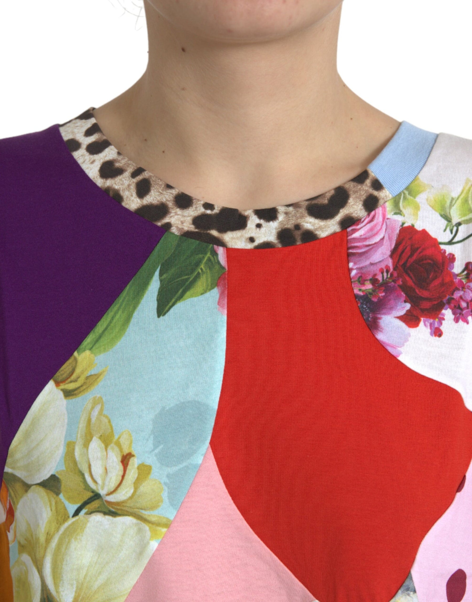 Dolce & Gabbana Multicolor Patchwork Cotton Silk Blouse Top | Regal Royce
