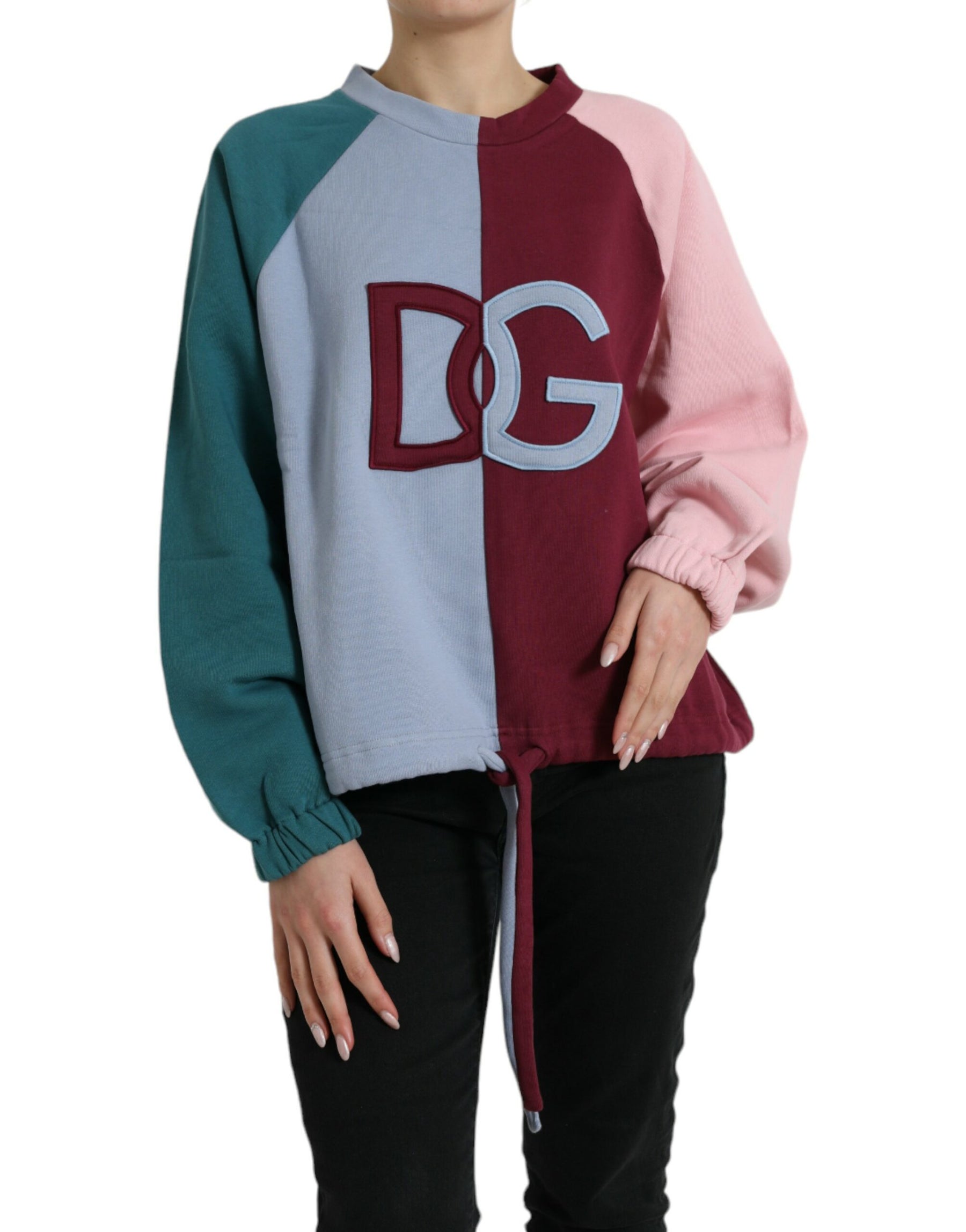 Dolce & Gabbana Multicolor Cotton Crewneck Pullover Sweater | Regal Royce