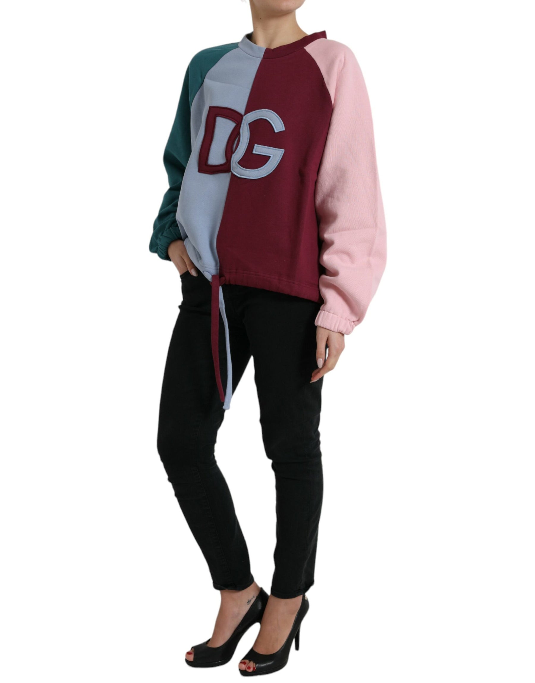 Dolce & Gabbana Multicolor Cotton Crewneck Pullover Sweater | Regal Royce