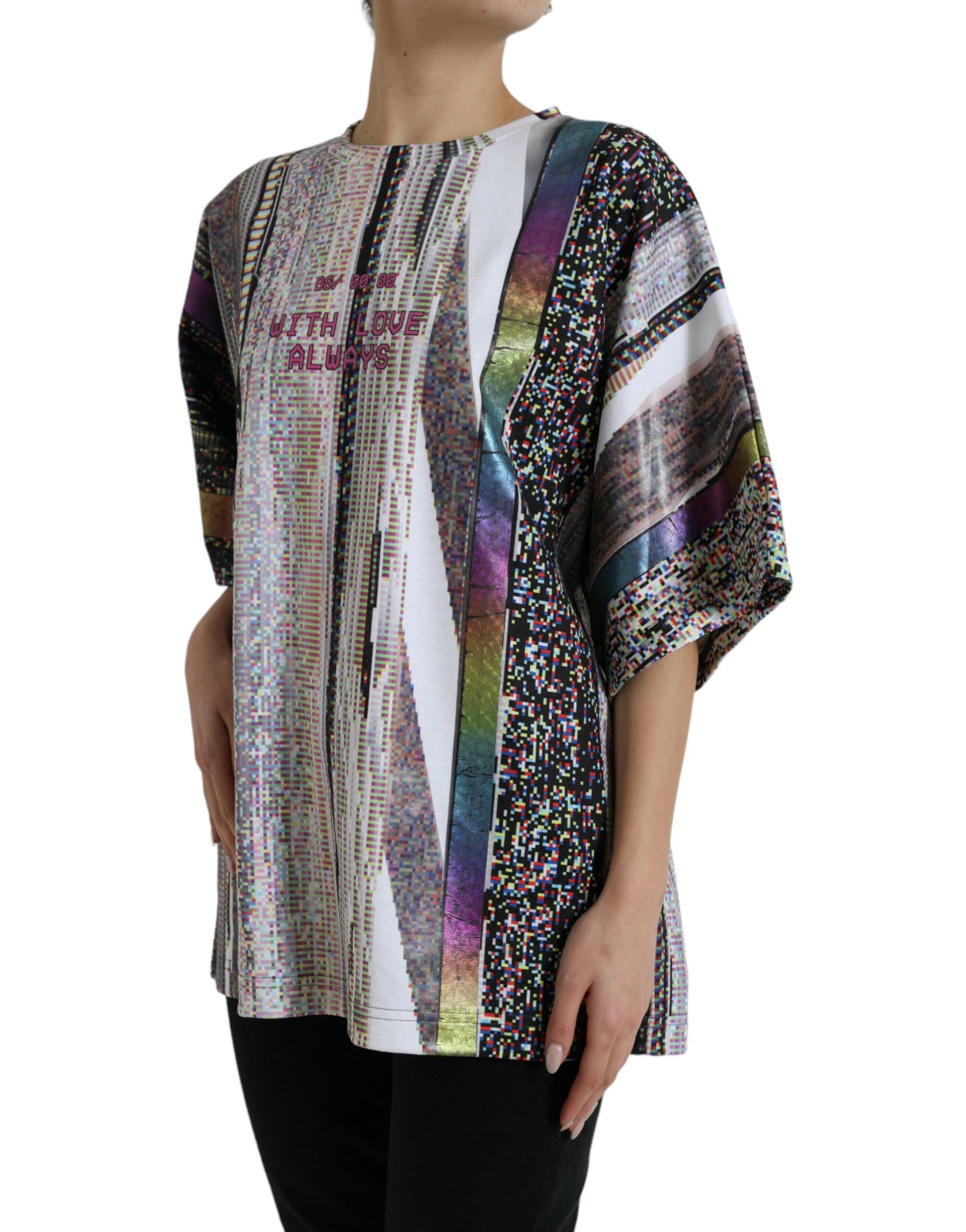 Dolce & Gabbana Multicolor With Love Always Print T-shirt | Regal Royce